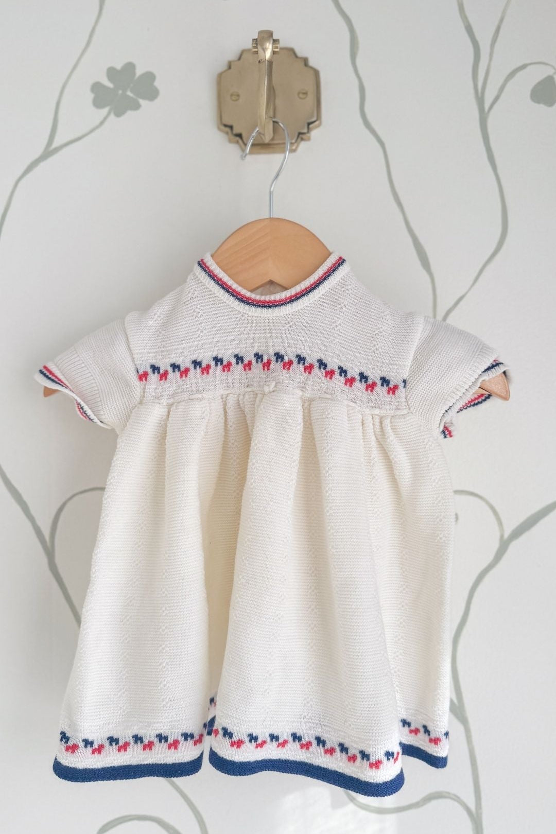 Vintage Swedish Horses Sweater Dress - 6-9 Months