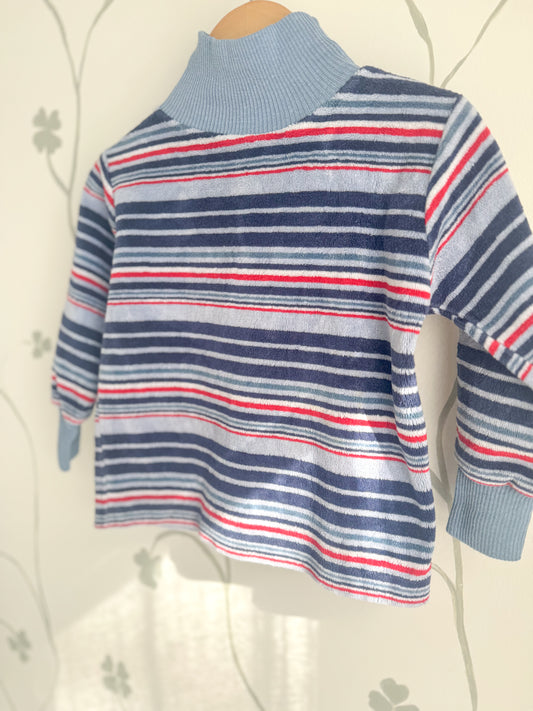 Vintage Velour Striped Turtleneck, 3T fit