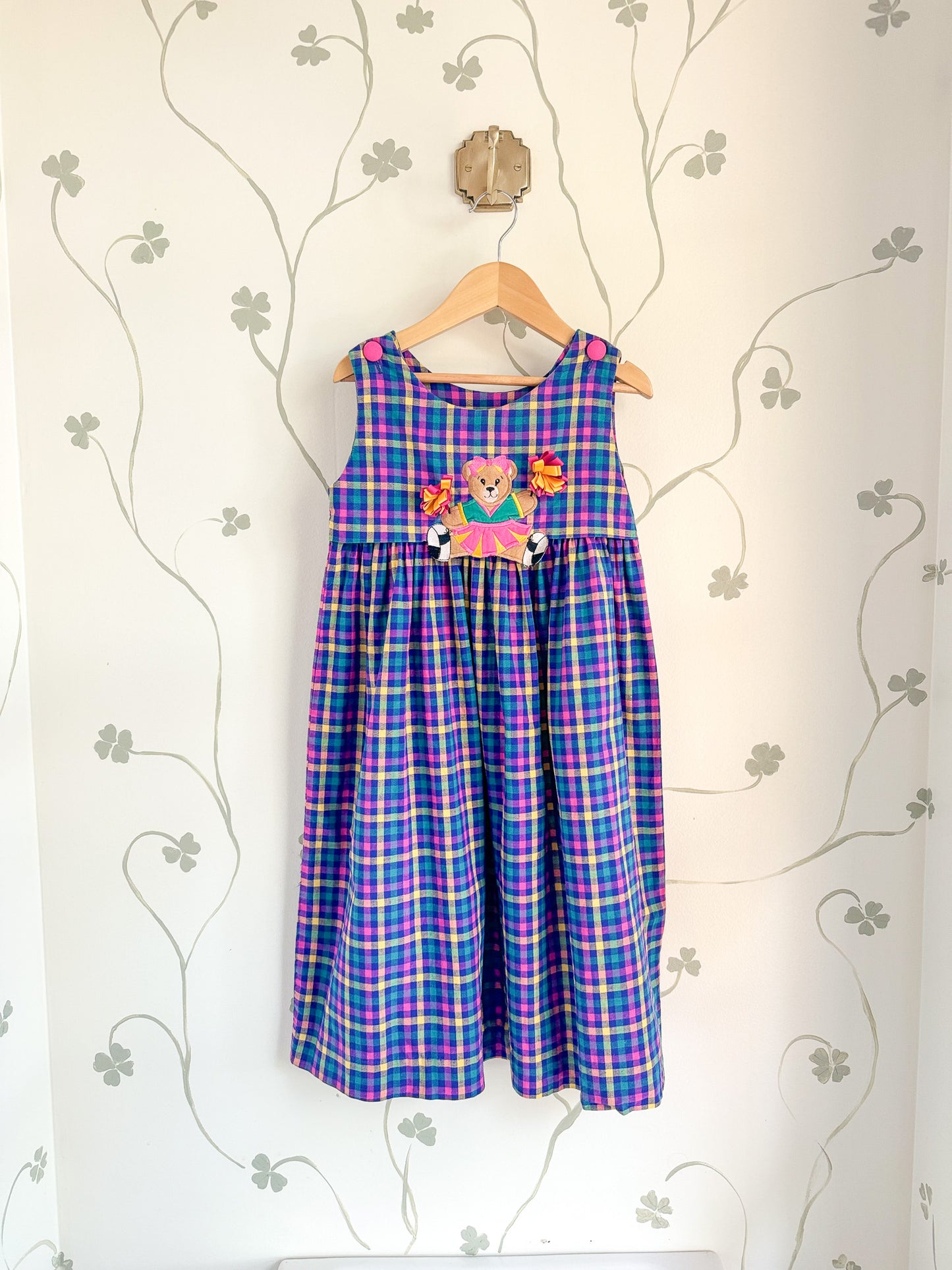 Vintage Austin & Ashley Plaid Cheer Jumper Dress - 7-8 Years