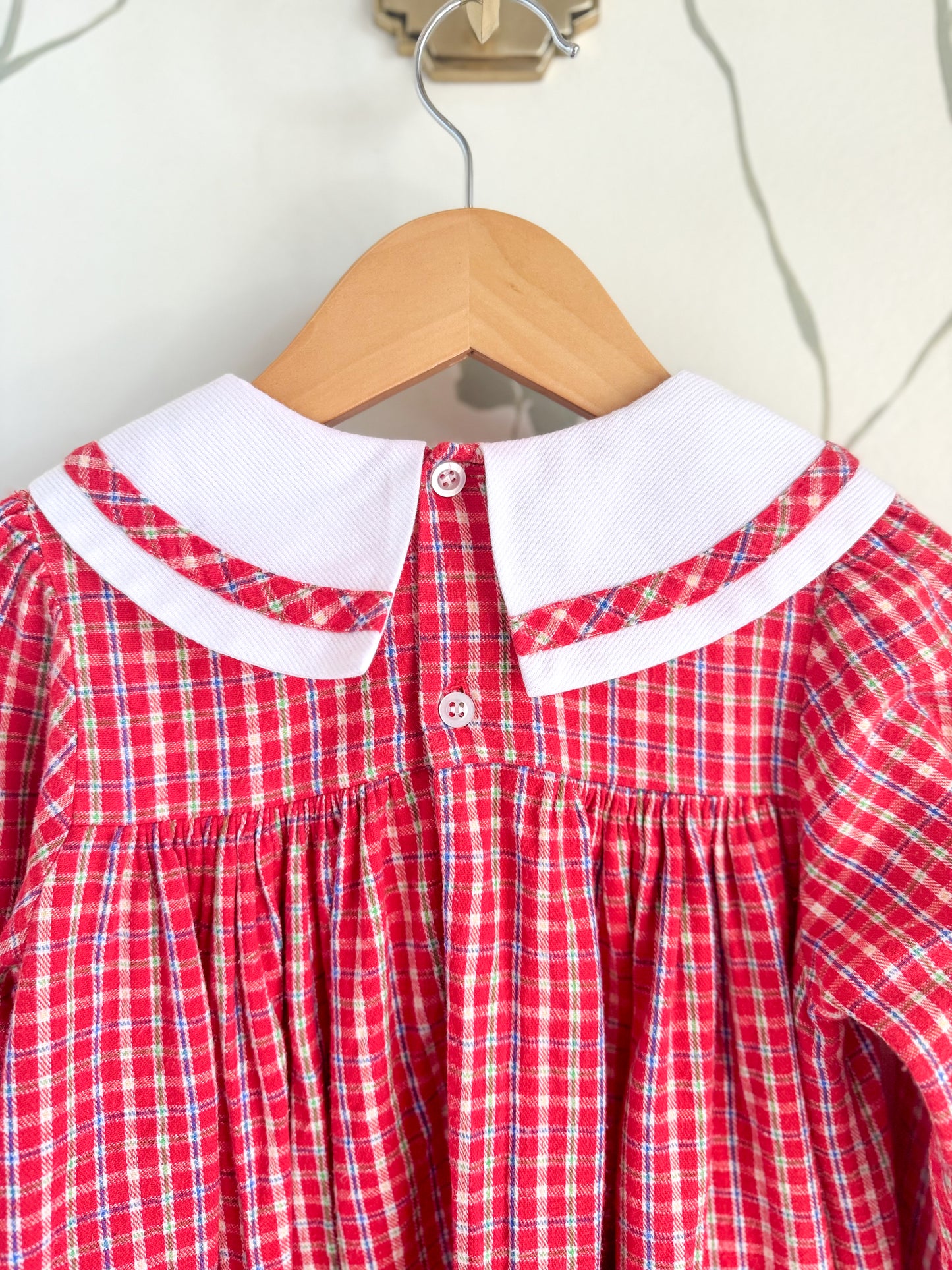 Vintage Kelly's Kids Plaid Dress with collar - 4(+) Years