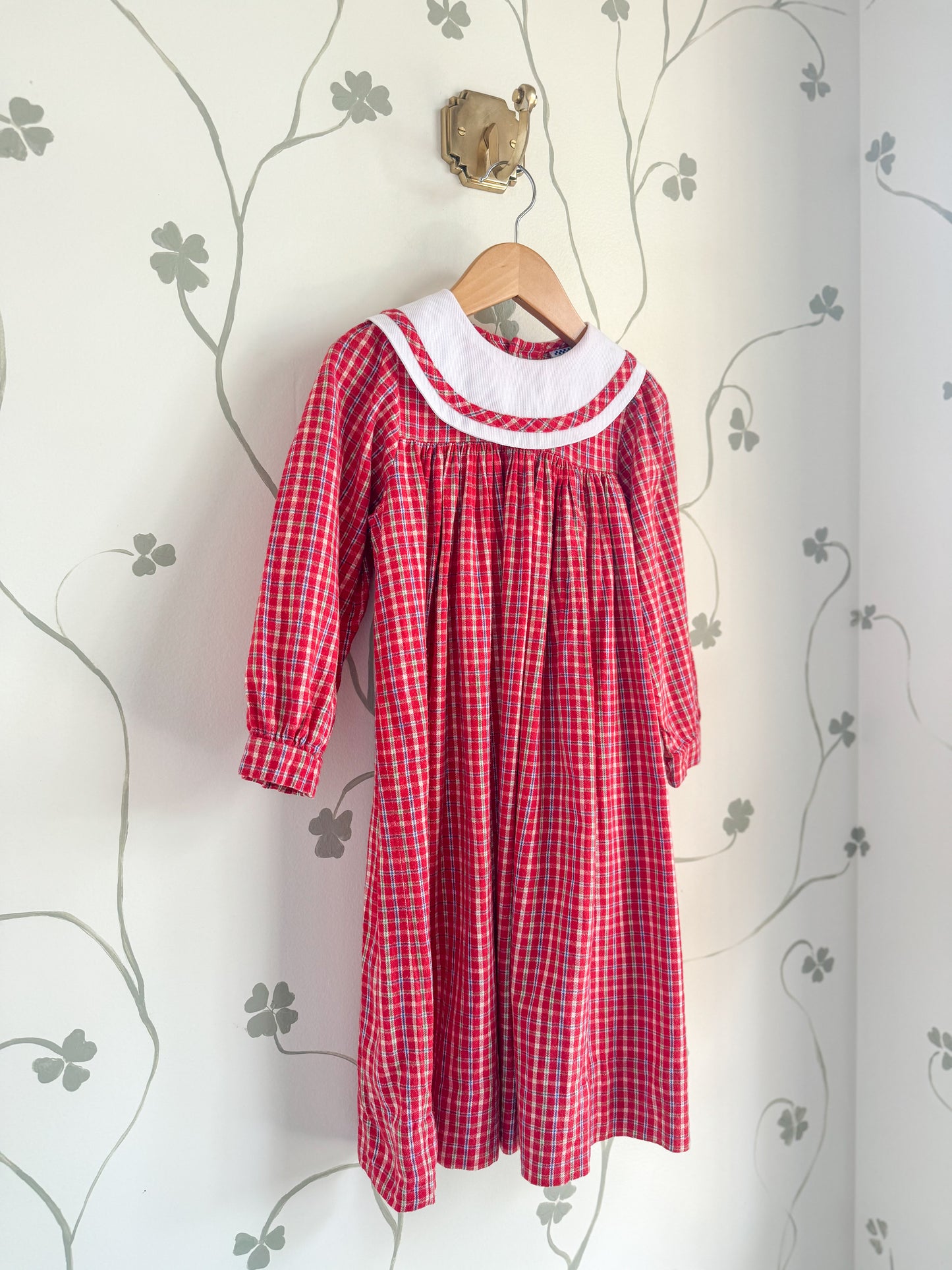 Vintage Kelly's Kids Plaid Dress with collar - 4(+) Years