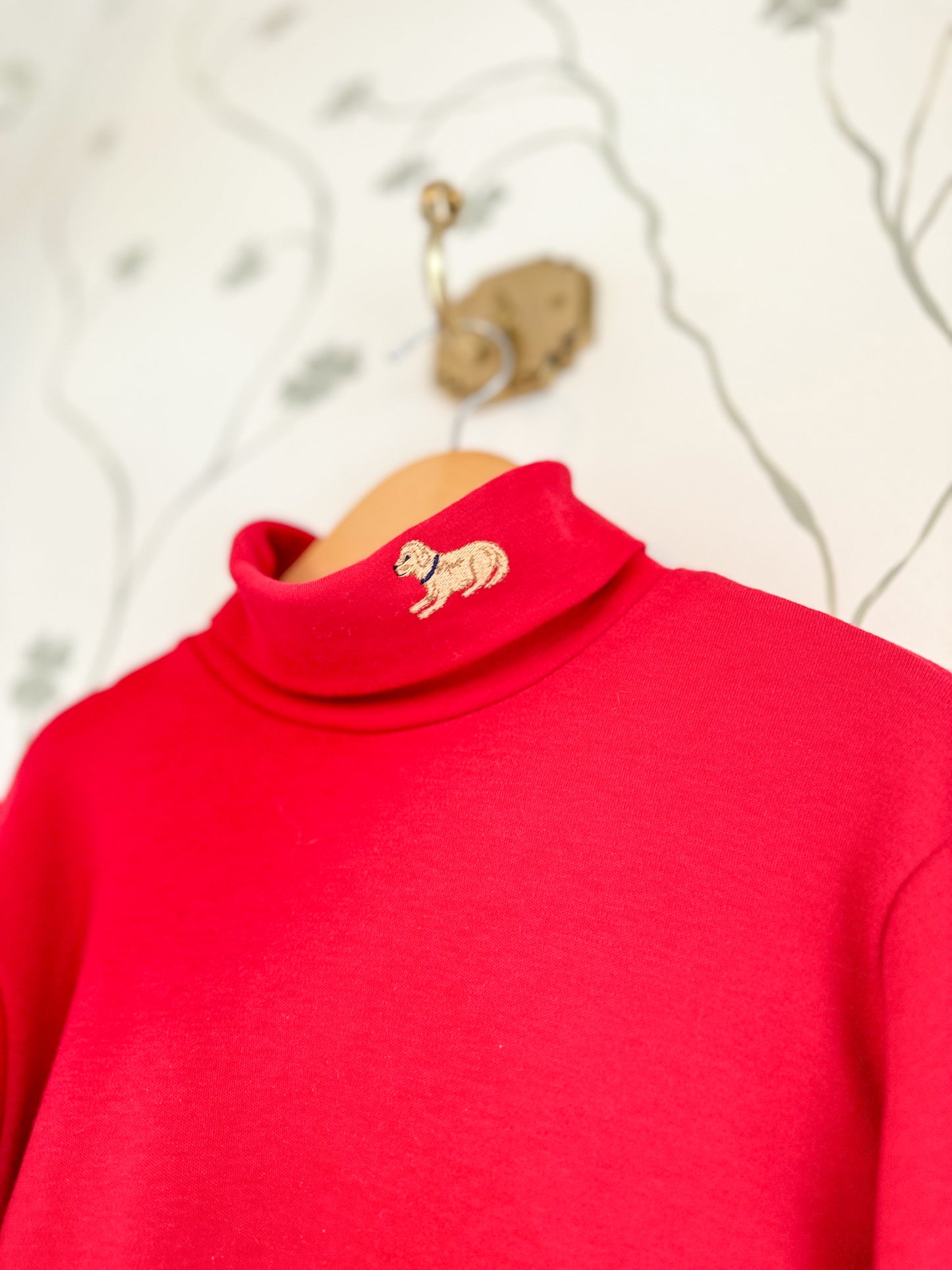 Vintage Kite Strings Turtleneck with embroidered dog- Size 7