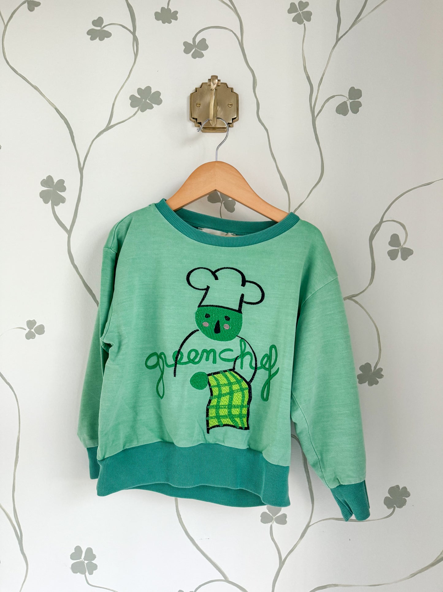 Weekend House Kids Green Crewneck - 5/6 Years