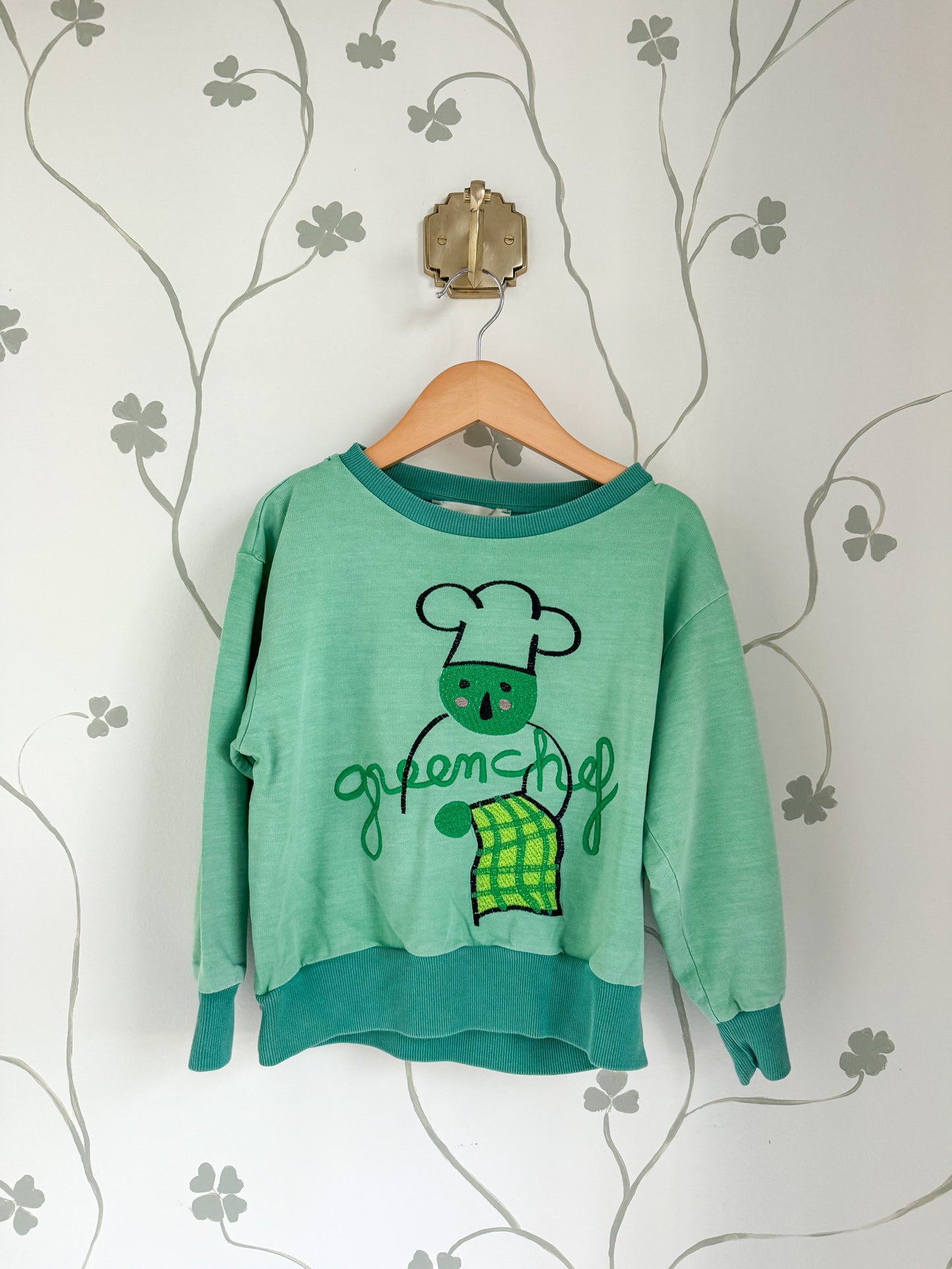 Weekend House Kids Green Crewneck - 5/6 Years