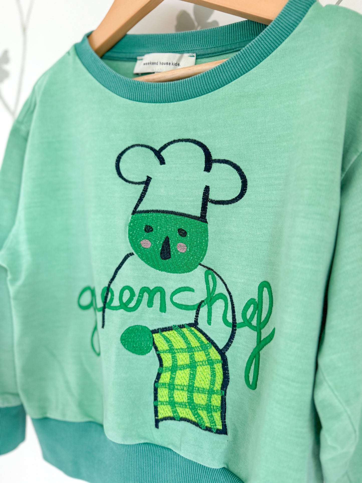 Weekend House Kids Green Crewneck - 5/6 Years