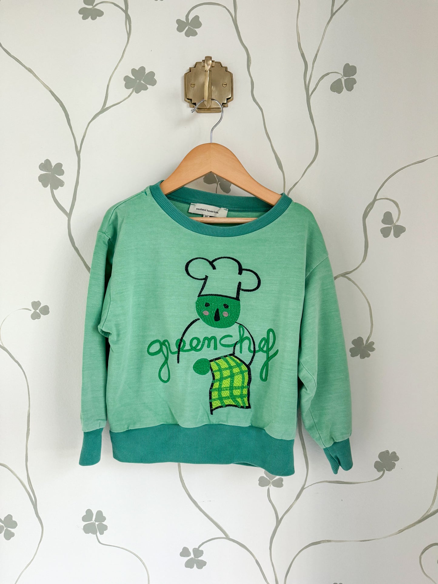 Weekend House Kids Green Crewneck - 5/6 Years