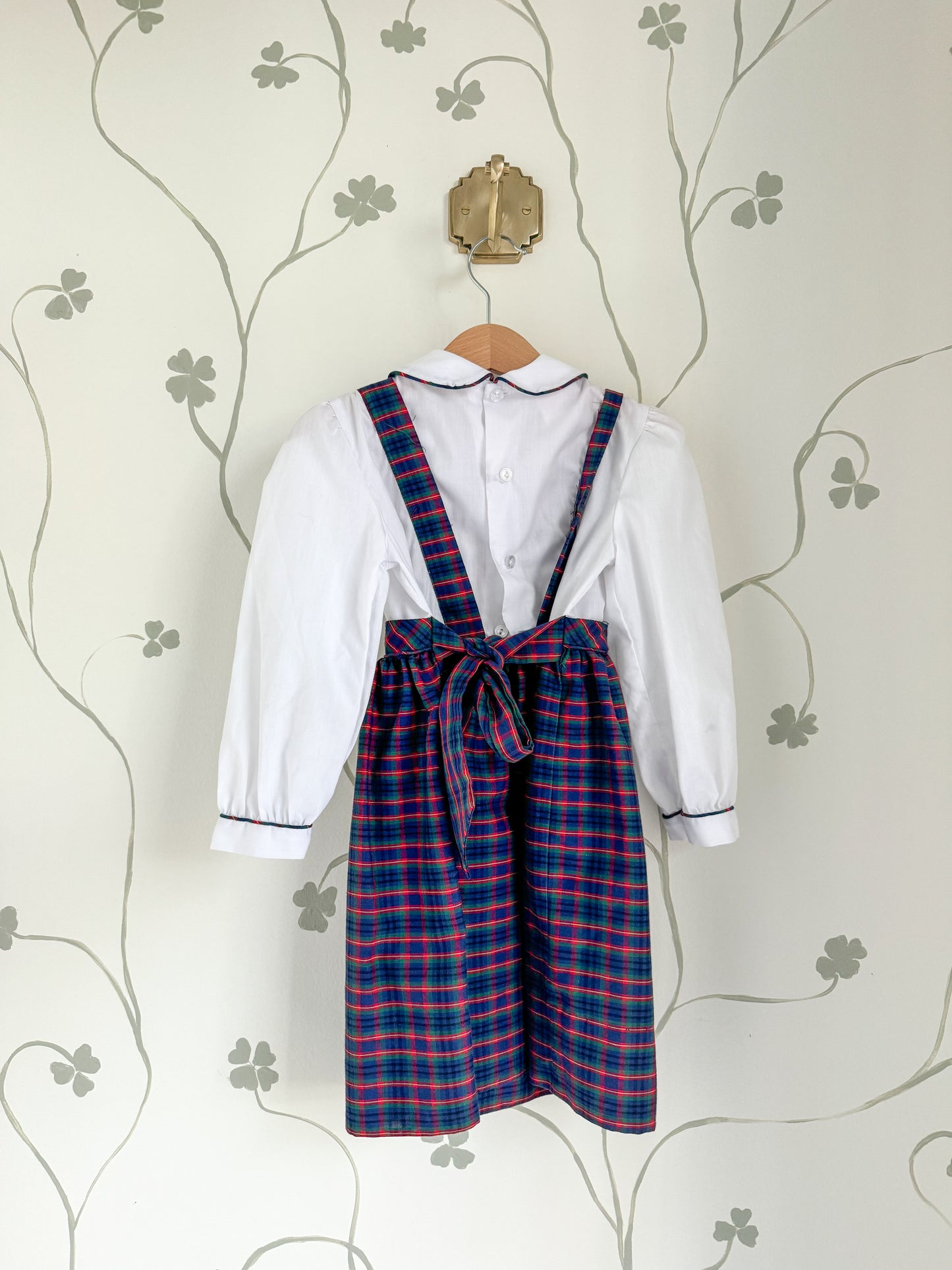 Vintage Polly Flinders Plaid Suspender Dress - Size 5