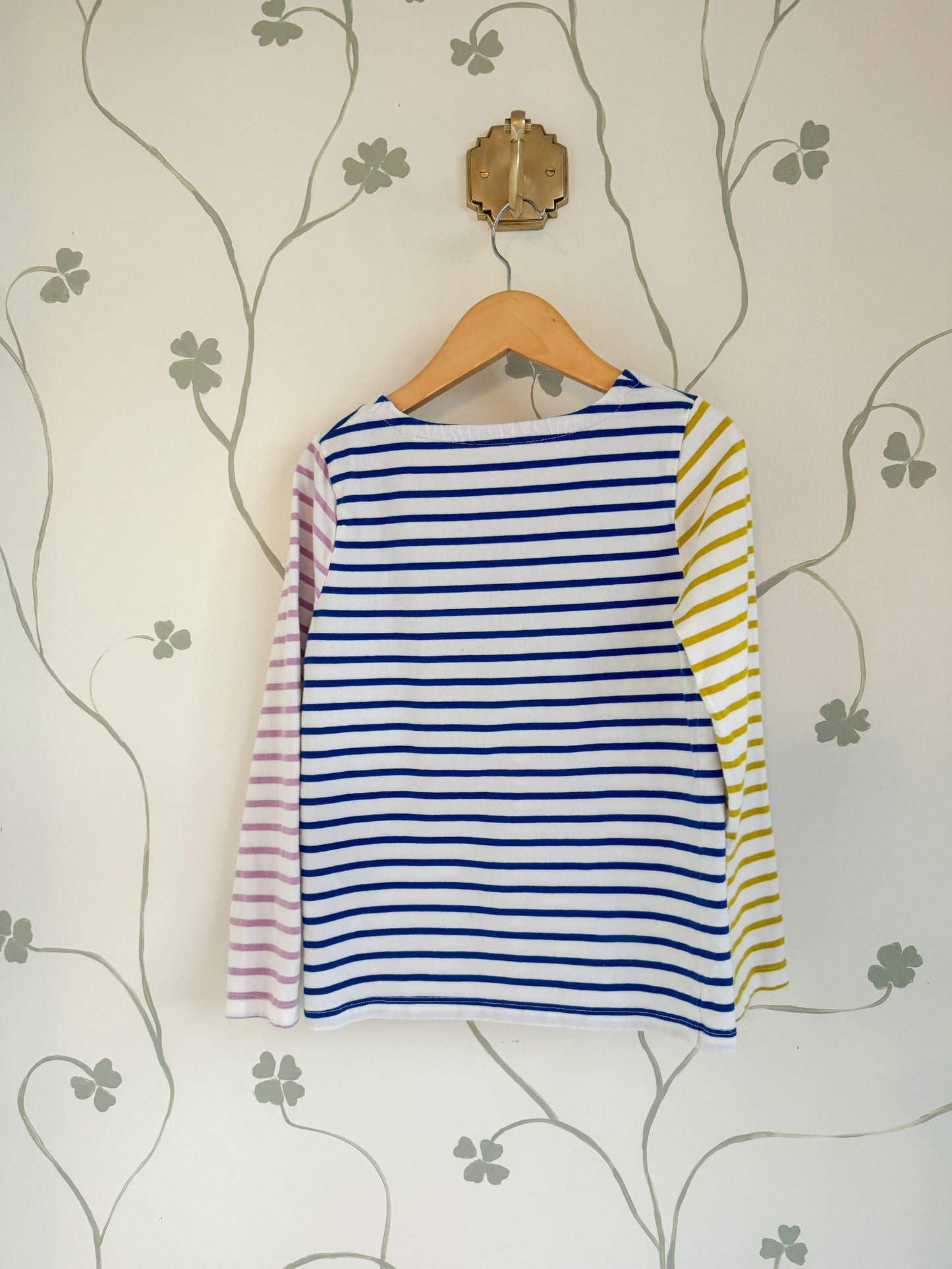 Mini Boden Rainbow Breton L/S Stripe Tee - 7/8 Years