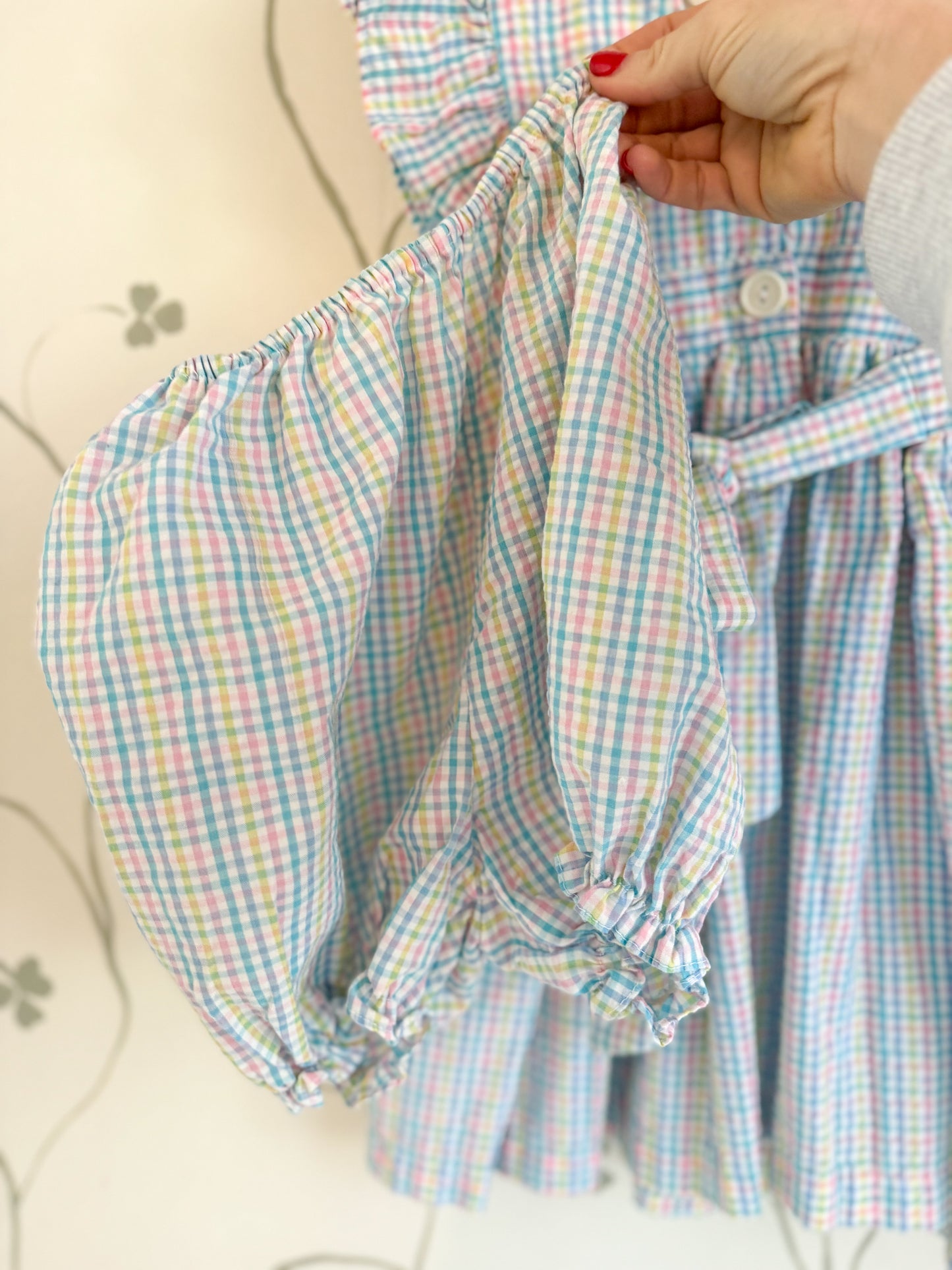 Vintage Samara Strawberry Seersucker Gingham Dress - 6