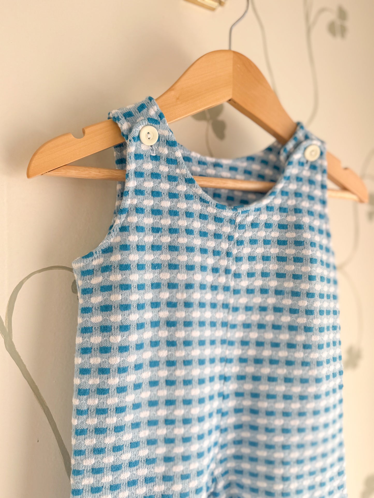 Vintage Healthtex Blue Knitted Romper - 12-18M