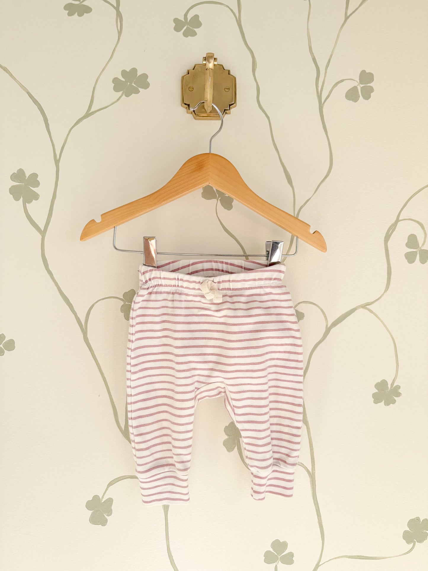 Pehr Set- Long Sleeve Ruffle One-Piece/ Pants in Pink & Cream
