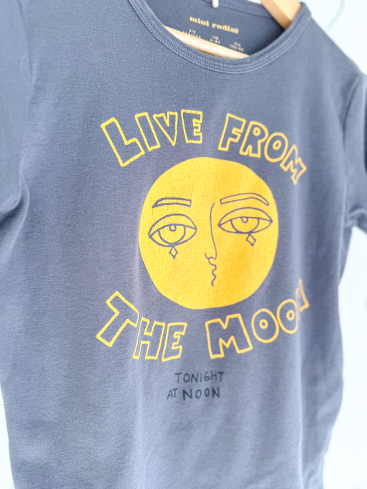 Mini Rodini Charcoal Moon Tee - 7/9 Years