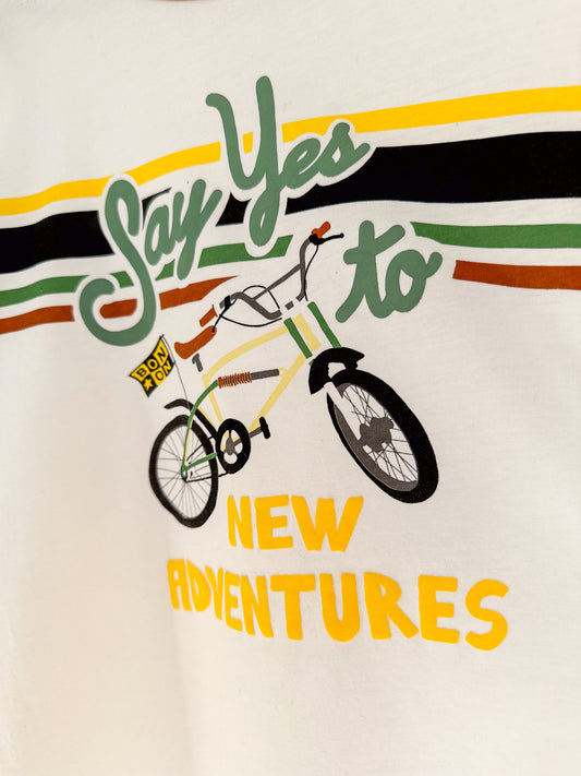 Bonton Adventure Bike Cream L/S Tshirt - Size 10