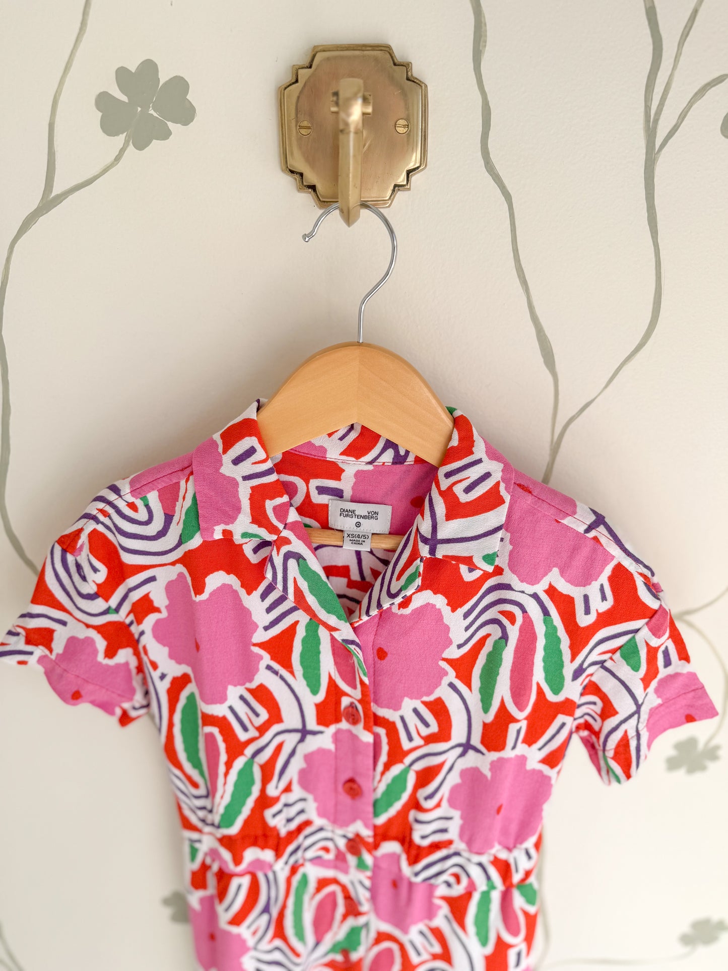 DVF for Target S/S Flower Groove Red Jumpsuit - Size 4/5 Years