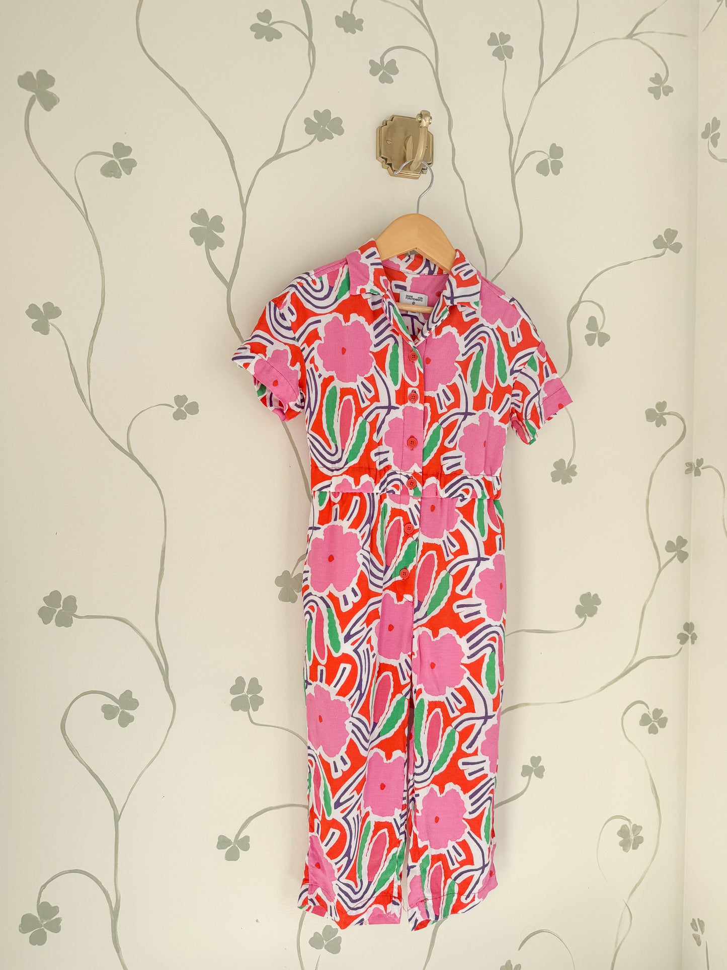 DVF for Target S/S Flower Groove Red Jumpsuit - Size 4/5 Years