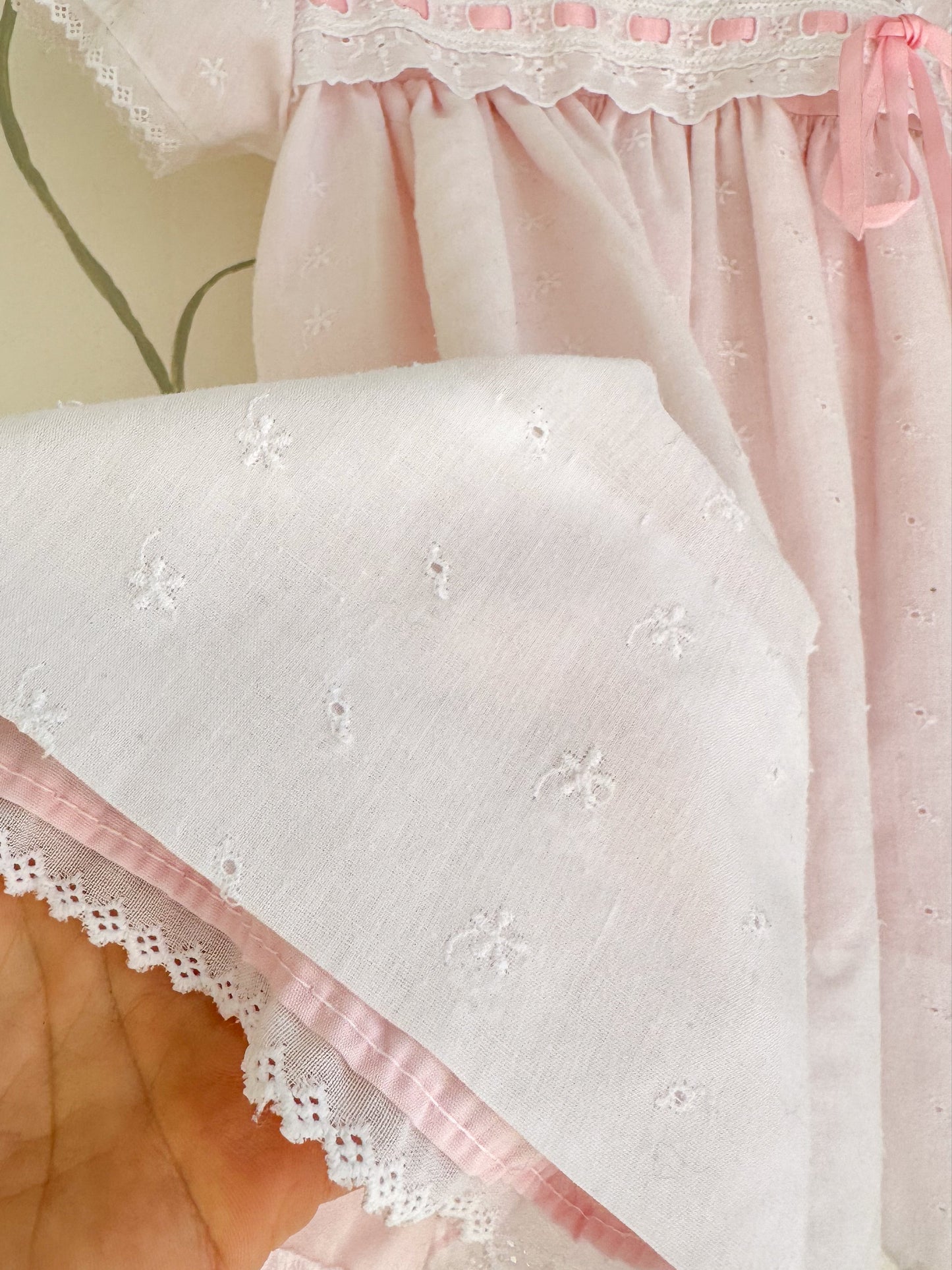 Vintage Alexis Soft Pink Embroidered Dress - 2/3 Years