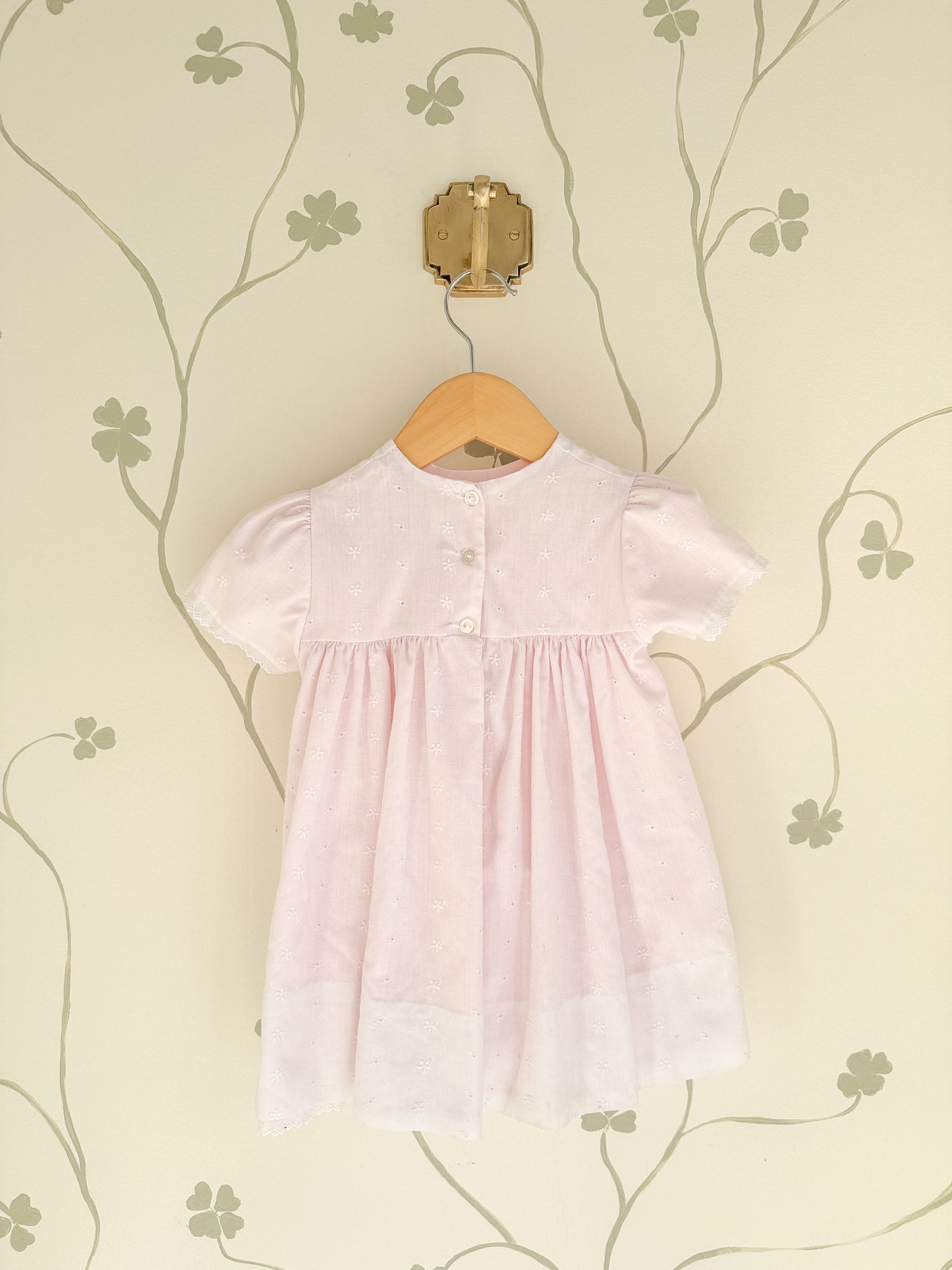 Vintage Alexis Soft Pink Embroidered Dress - 2/3 Years