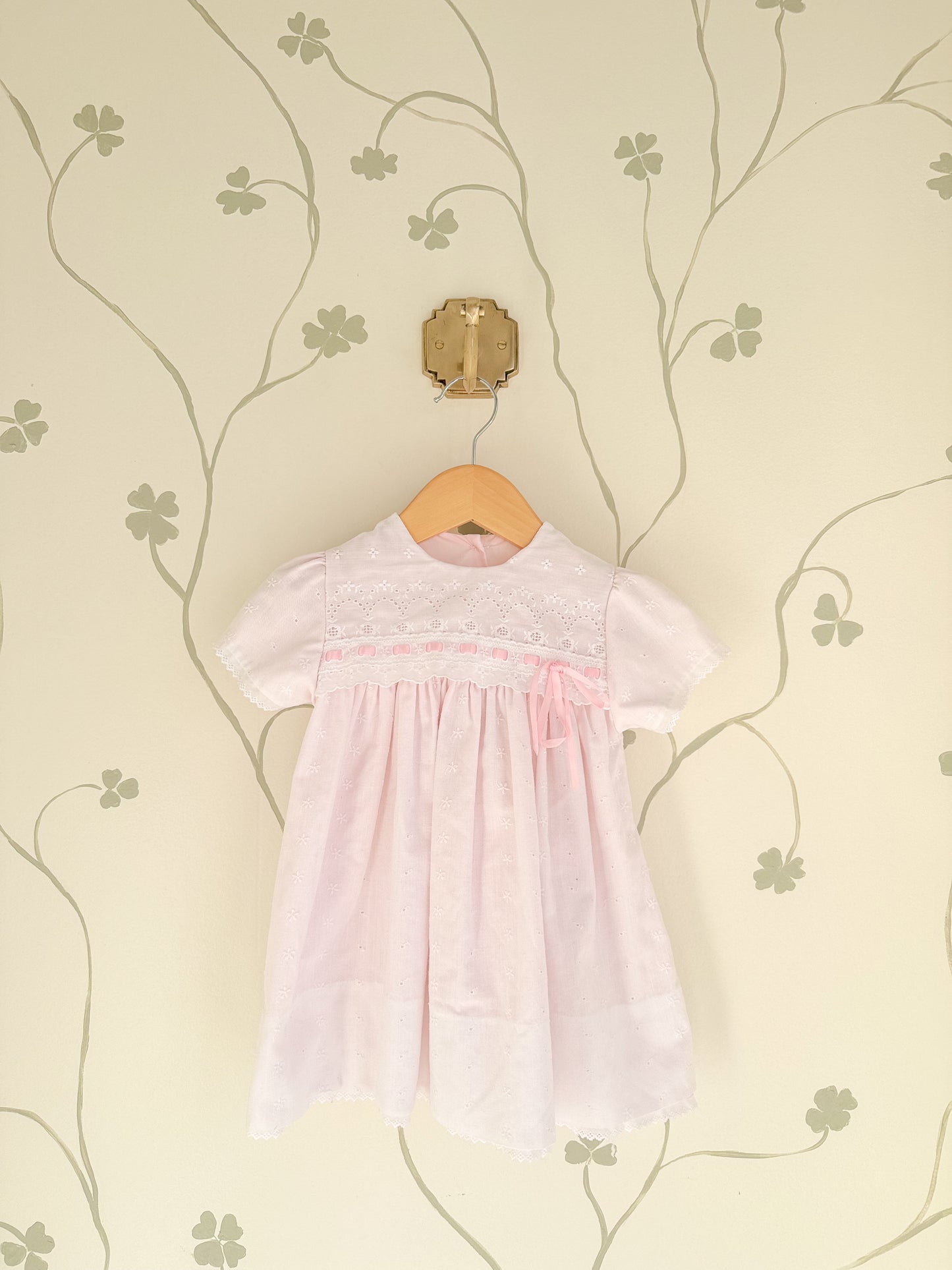 Vintage Alexis Soft Pink Embroidered Dress - 2/3 Years