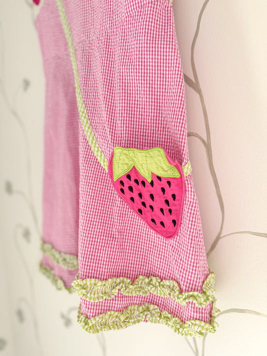 Blueberi Boulevard Seersucker Strawberry Pocket Dress - Size 5