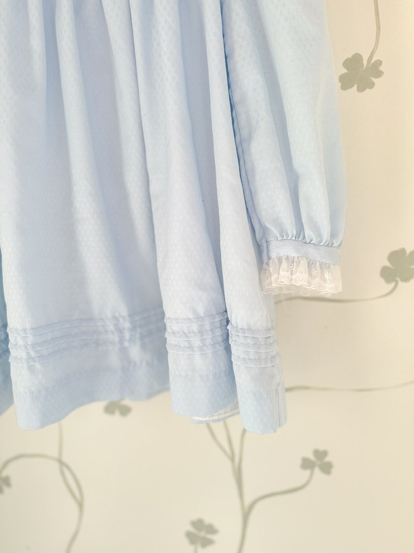 Vintage Coming Thing Pale Blue L/S Lace Collar Dress - Size 6