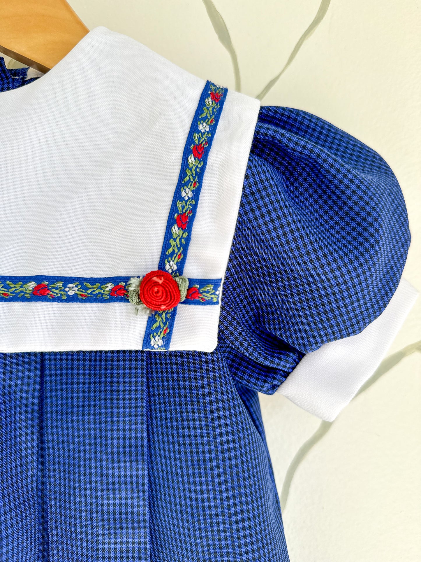 Vintage Piccolo Navy with White Bib Dress - 3T