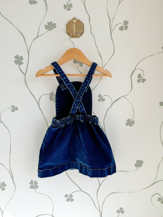 Hanna Andersson Dark Denim Overall Dress - 2/3 Years