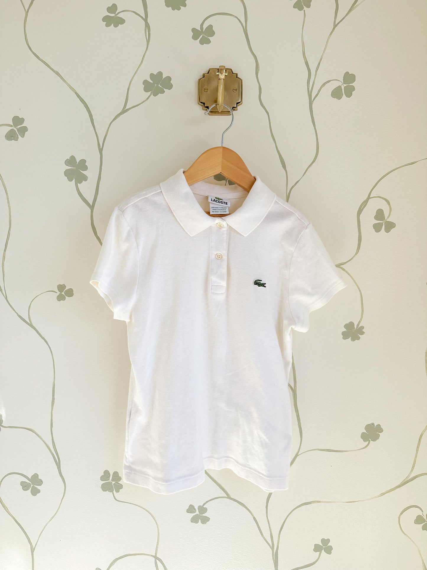 Lacoste White Polo - Size 14