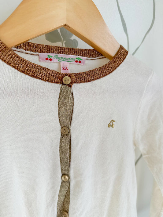 Bonpoint Ivory Cardigan - 2 Years