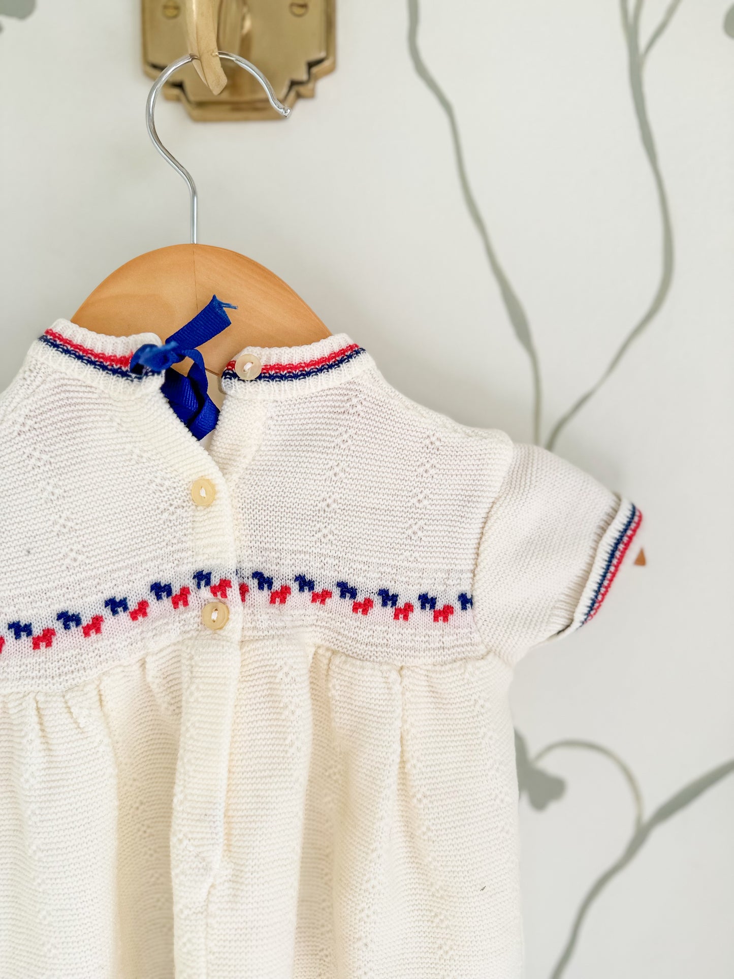 Vintage Swedish Horses Sweater Dress - 6-9 Months