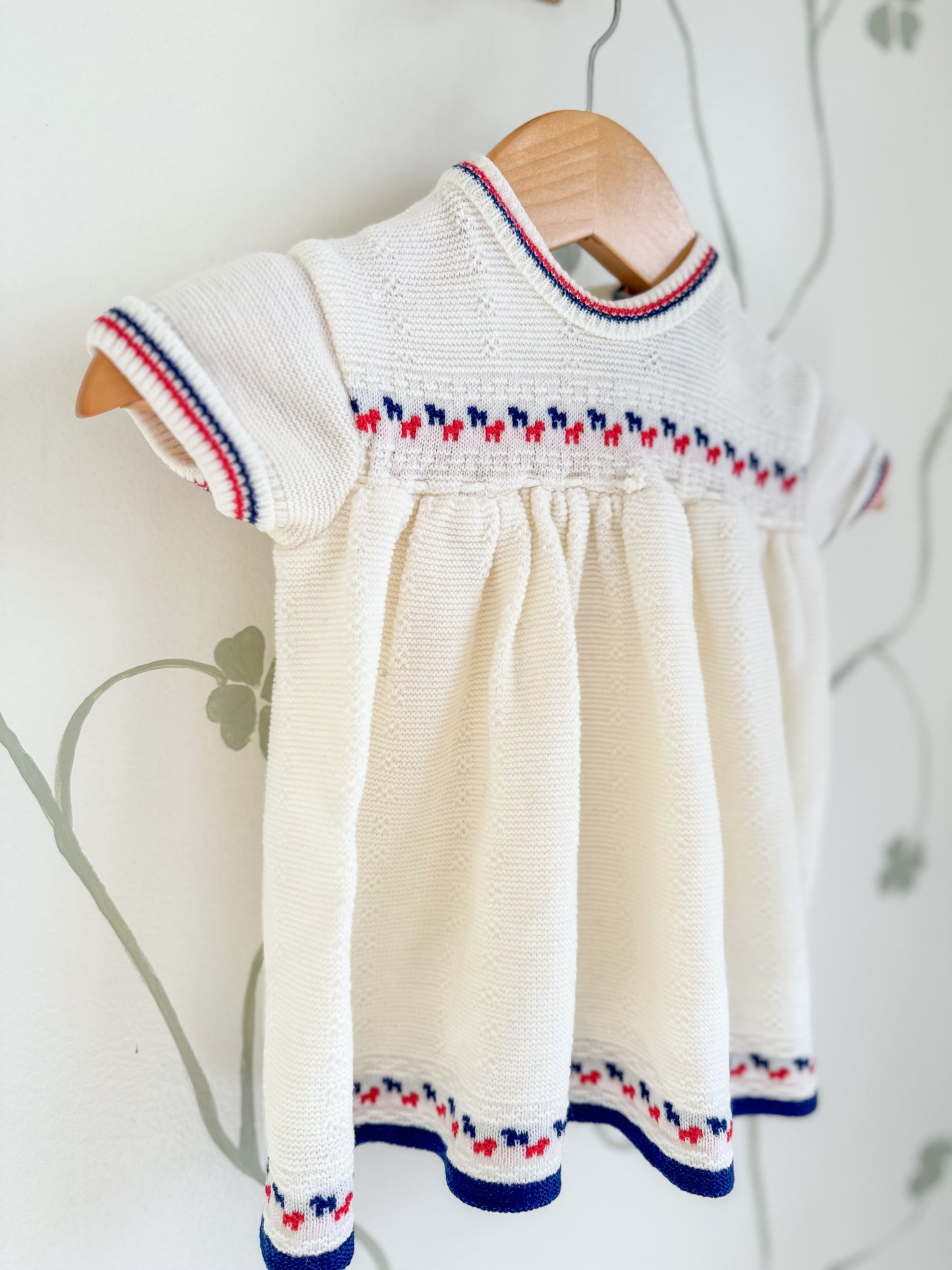 Vintage Swedish Horses Sweater Dress - 6-9 Months