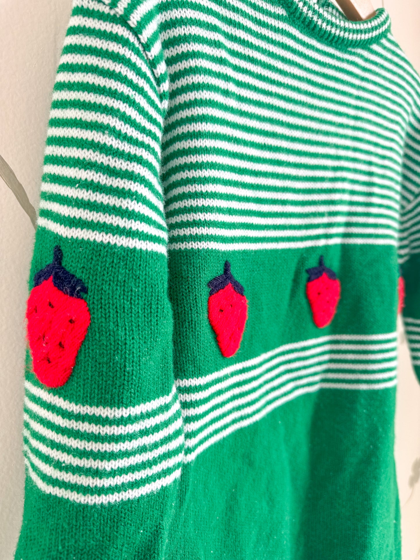 Vintage 1950's Green Strawberry Sweater