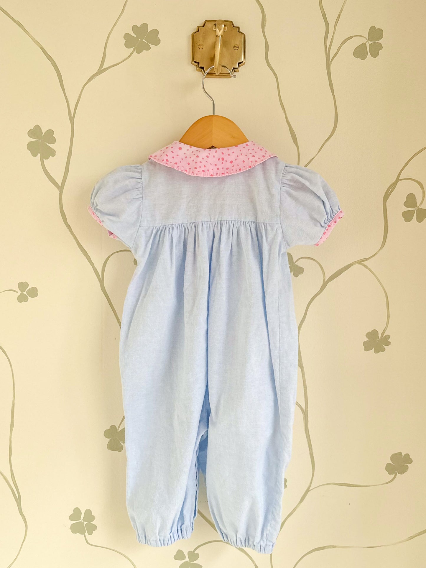 Vintage Watermelon Chambray Romper - 12 Months