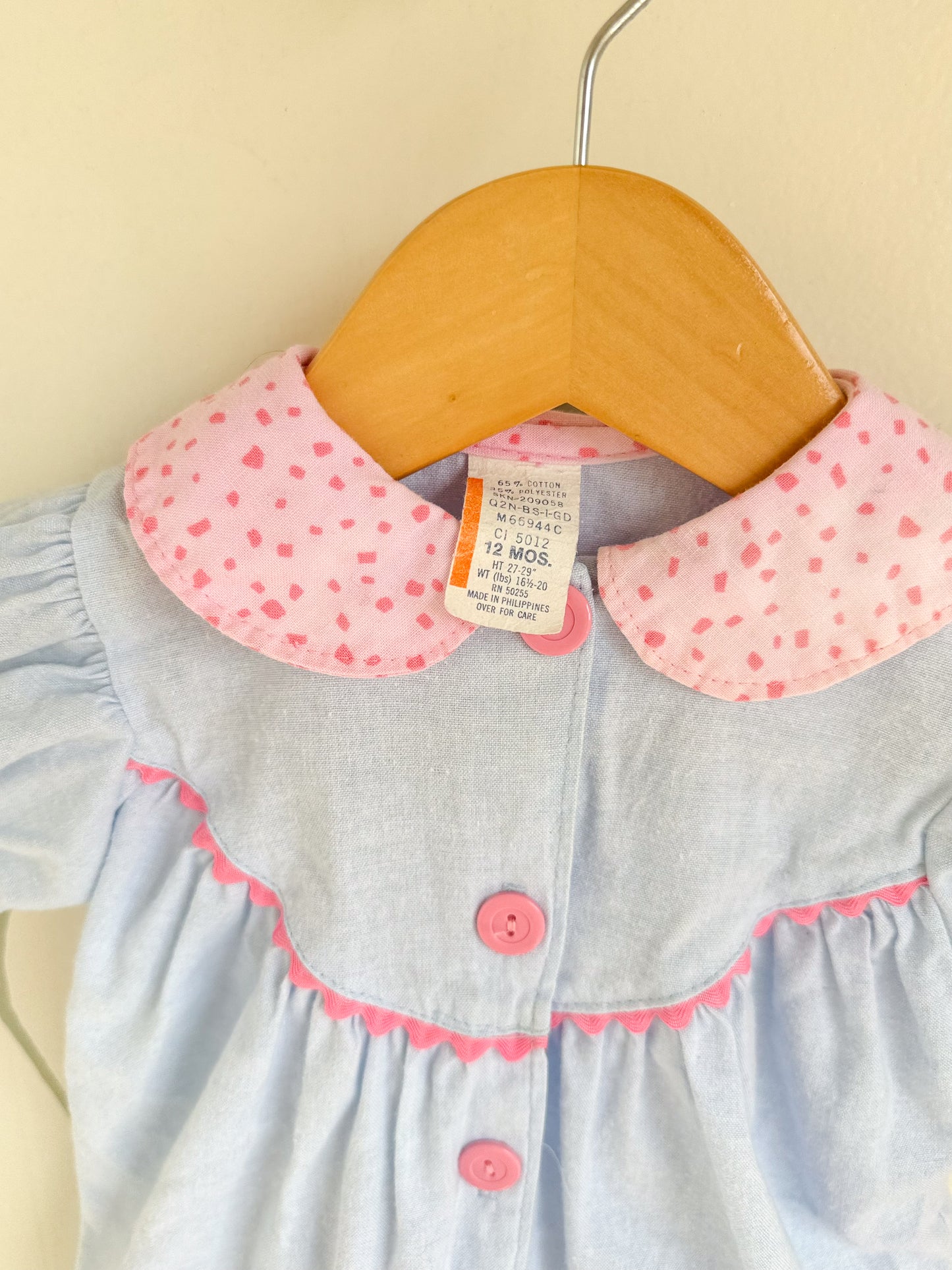 Vintage Watermelon Chambray Romper - 12 Months