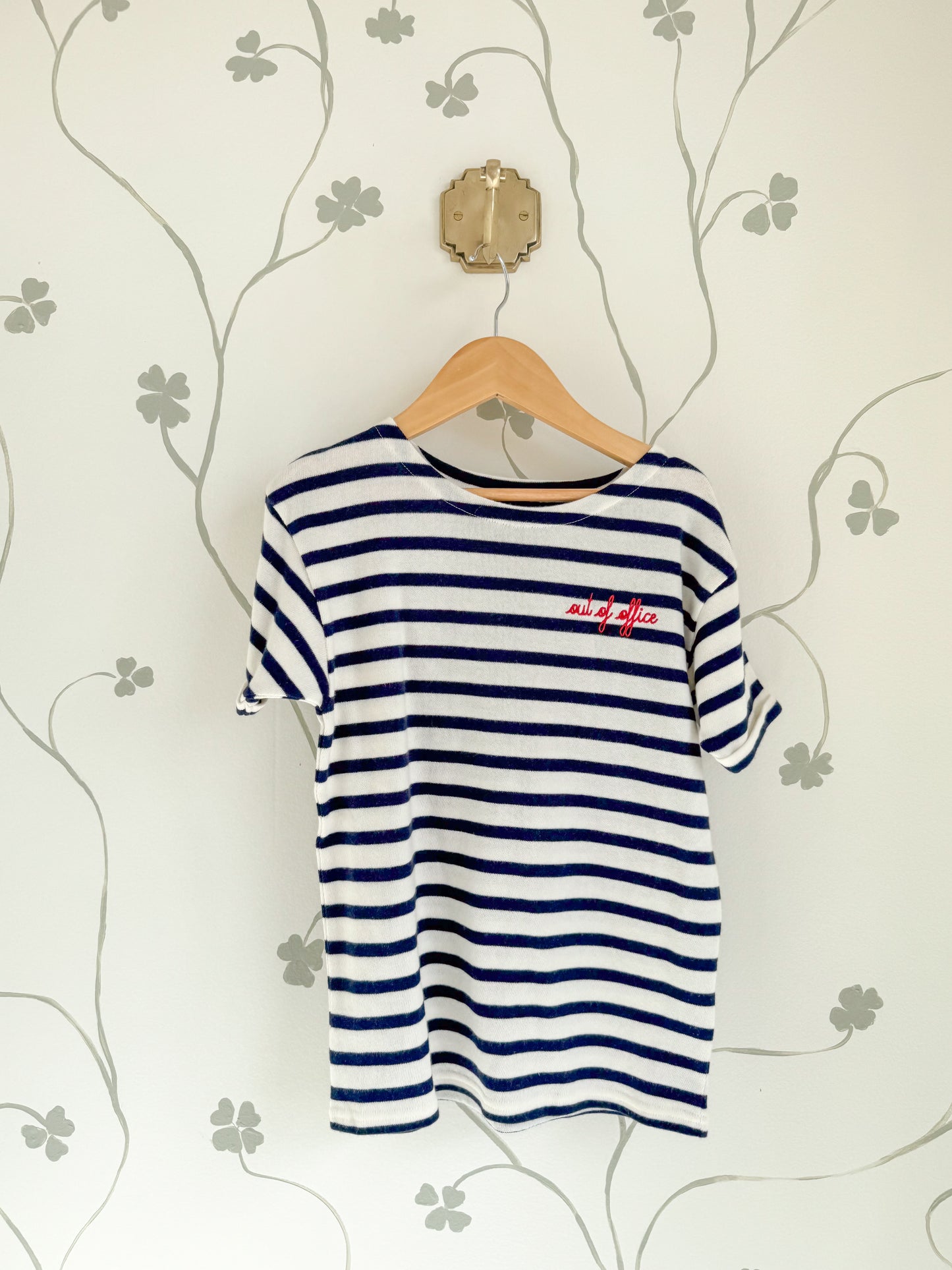 Maison Labiche "Out of Office" Breton Striped S/S T-shirt - 10 Years
