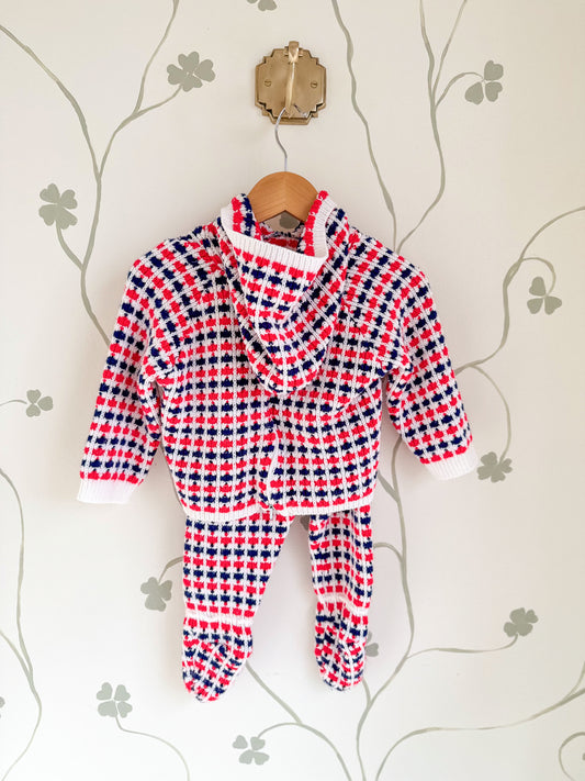Vintage Italian Navy & Red Sweater Set - 6-9 Months