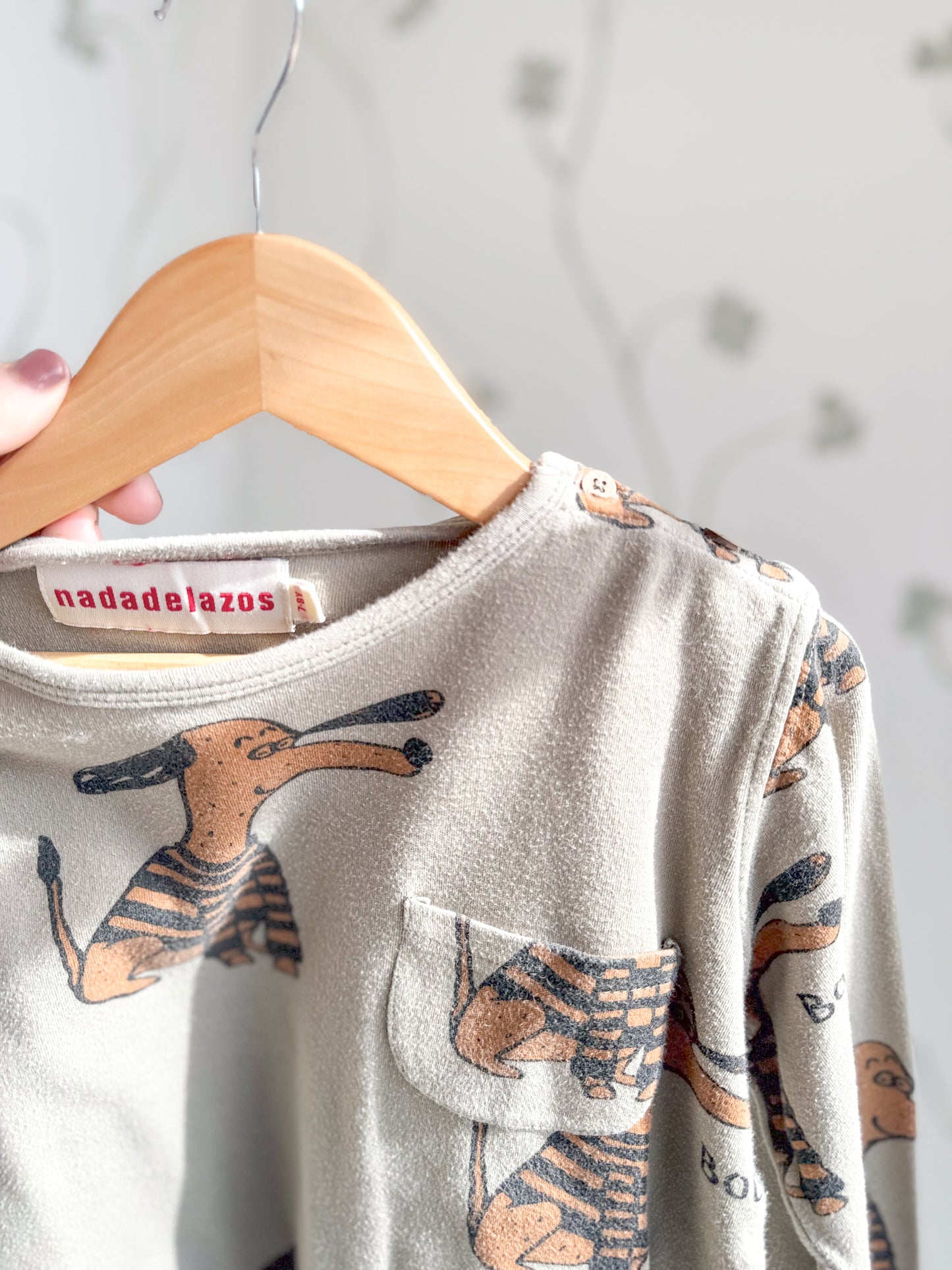 Nadadelazos L/S Bobby Dog print Boxy T-Shirt - 5/6 Years