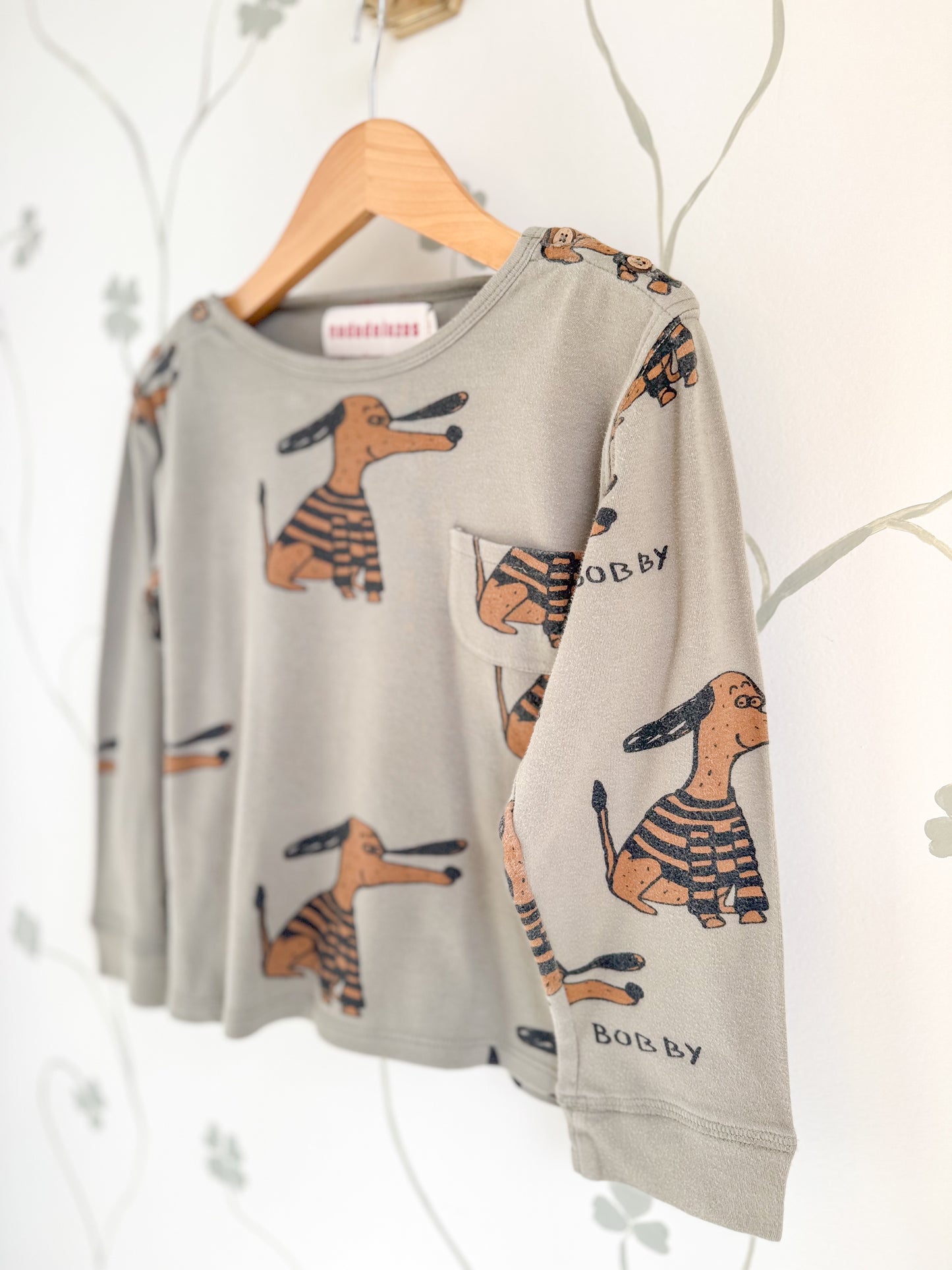 Nadadelazos L/S Bobby Dog print Boxy T-Shirt - 5/6 Years