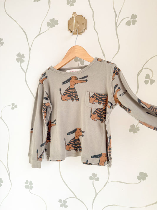 Nadadelazos L/S Bobby Dog print Boxy T-Shirt - 5/6 Years