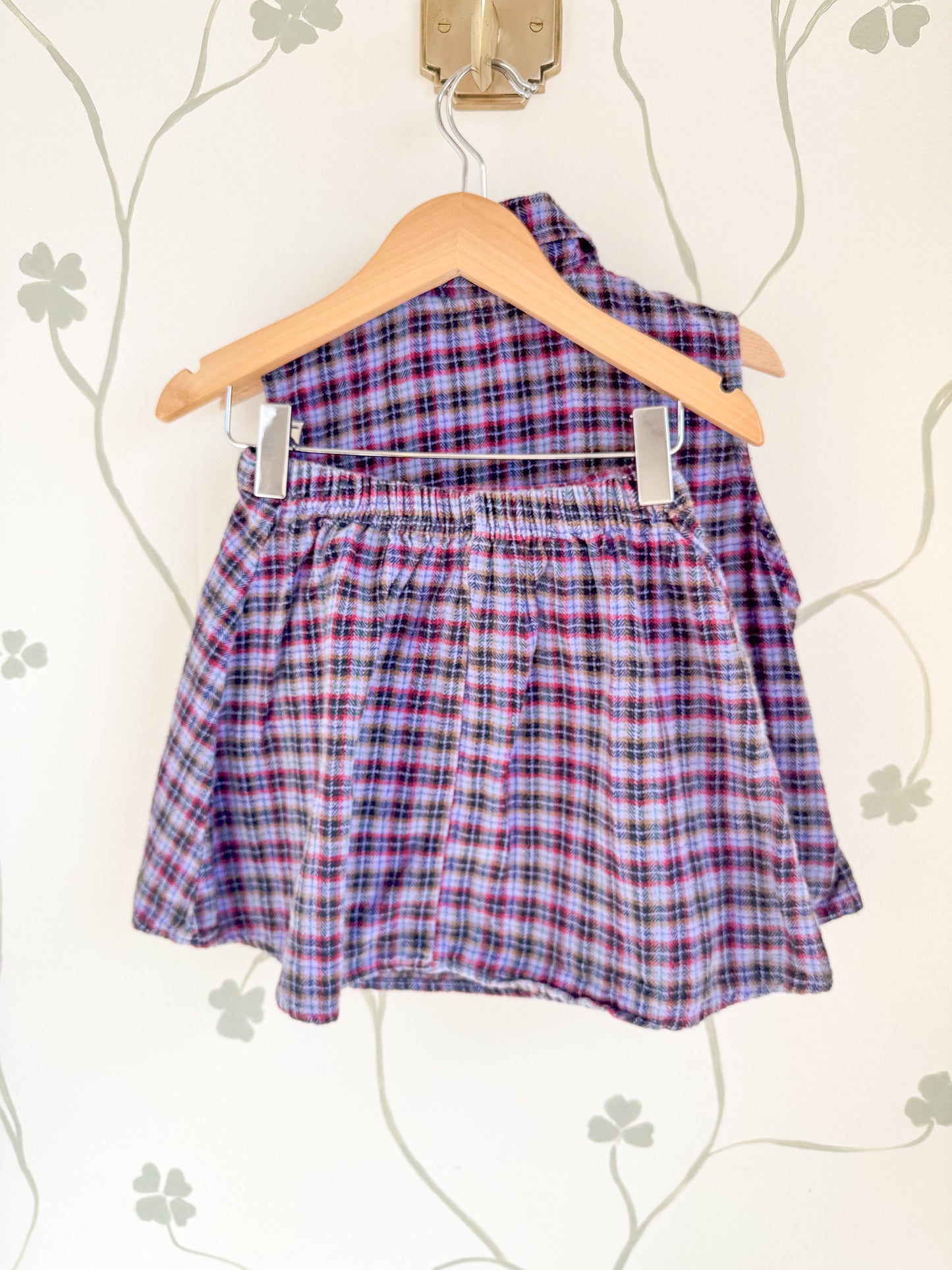 Vintage Plaid Vest and Skirt Set - Size 4