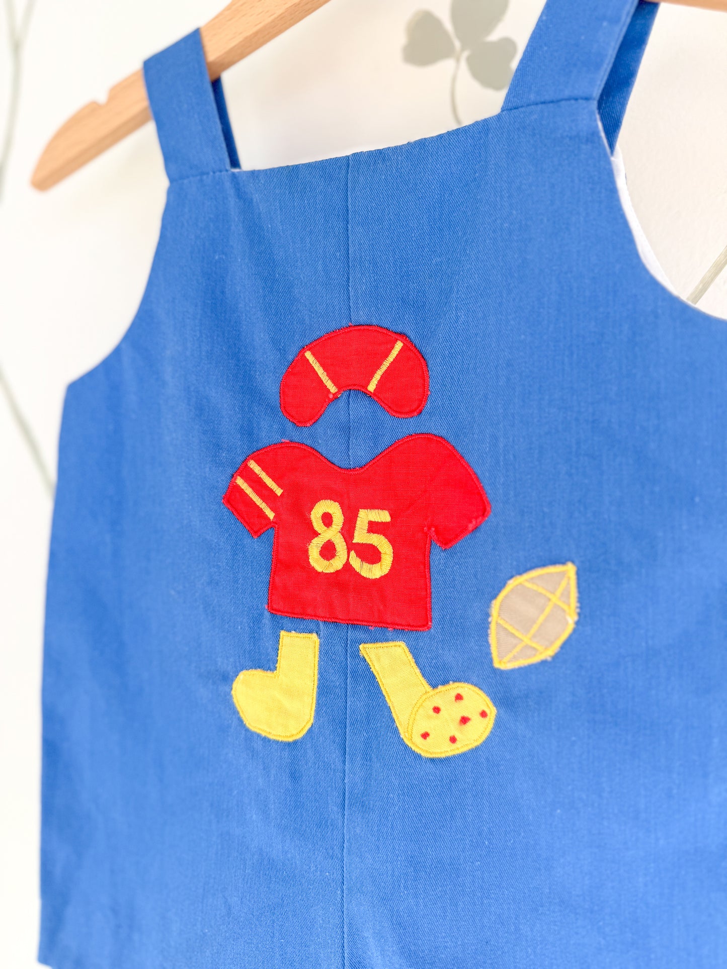 Vintage Appliqué Football Romper 6-9 Months