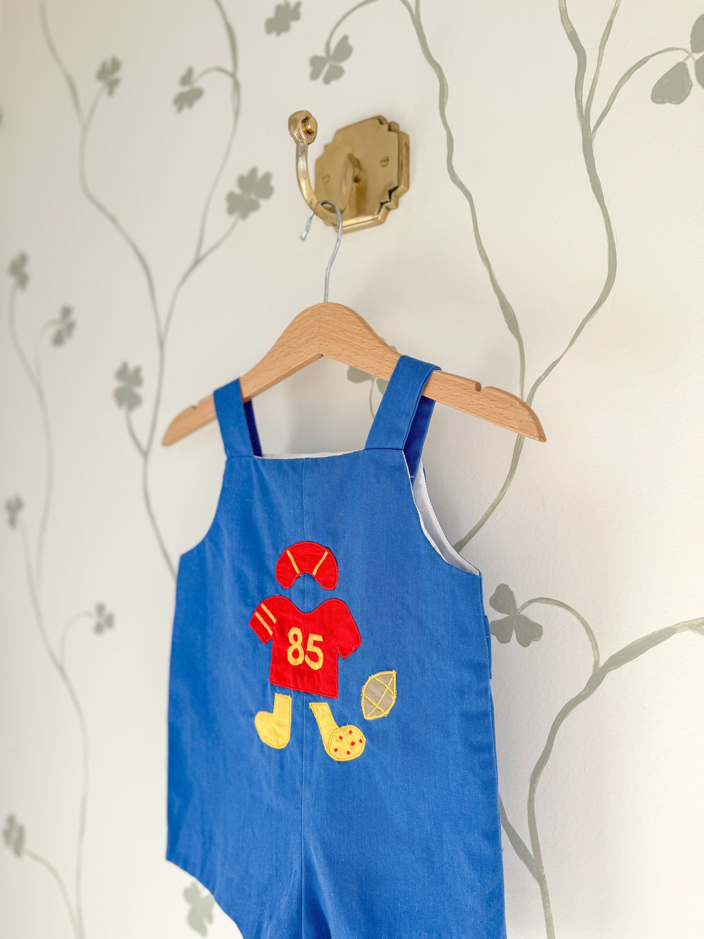 Vintage Appliqué Football Romper 6-9 Months