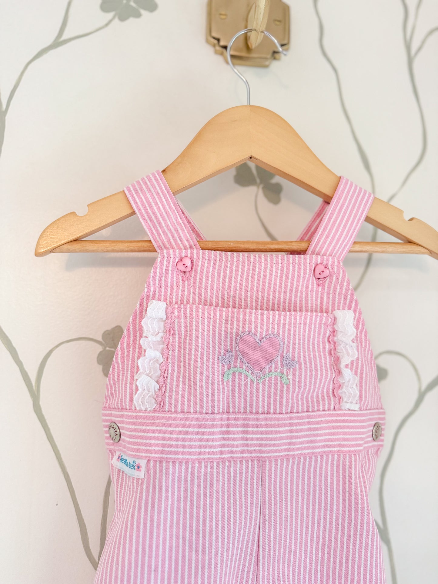 Vintage Healthtex Railroad & Lace Overalls - 18 Months