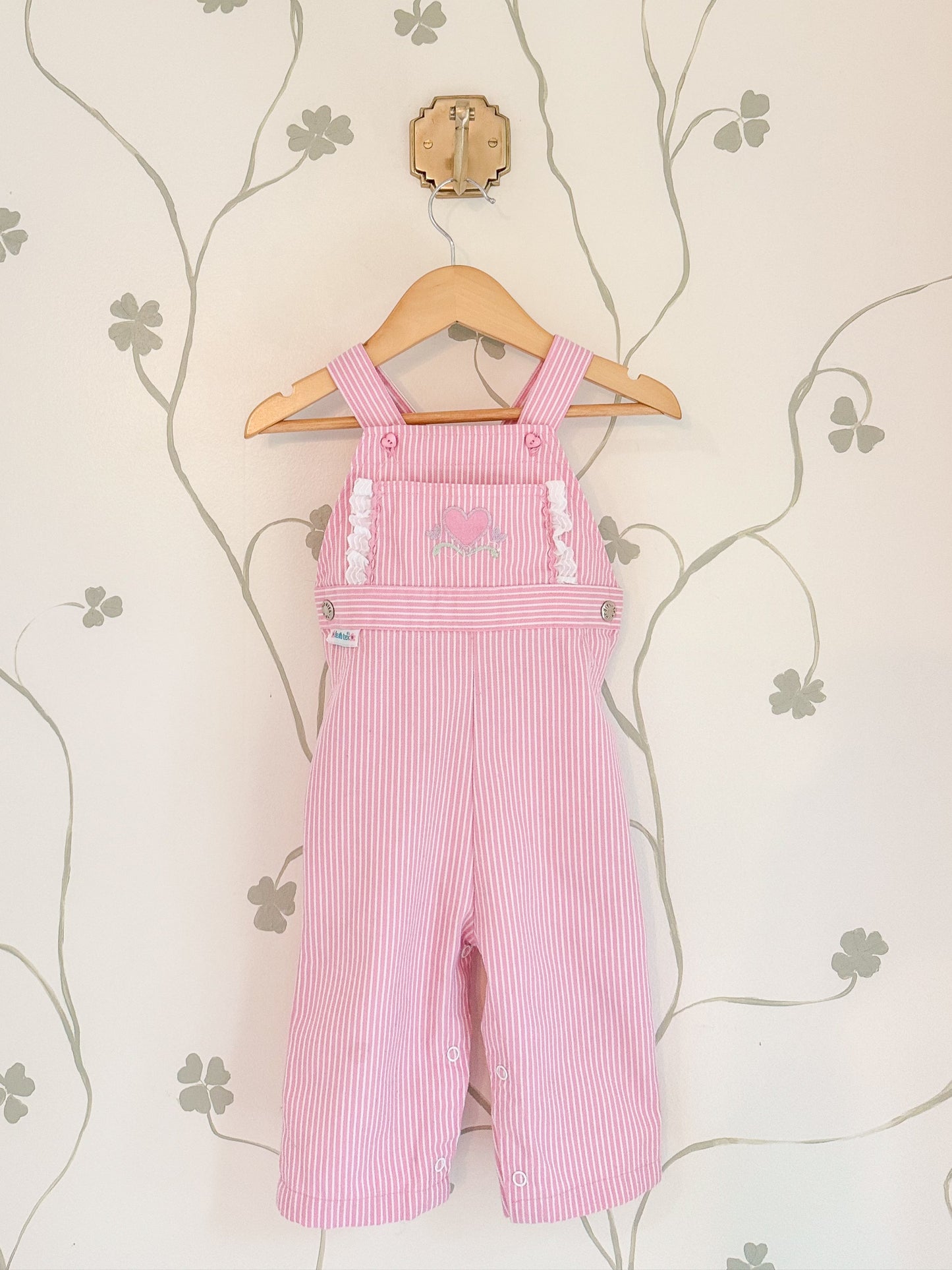 Vintage Healthtex Railroad & Lace Overalls - 18 Months