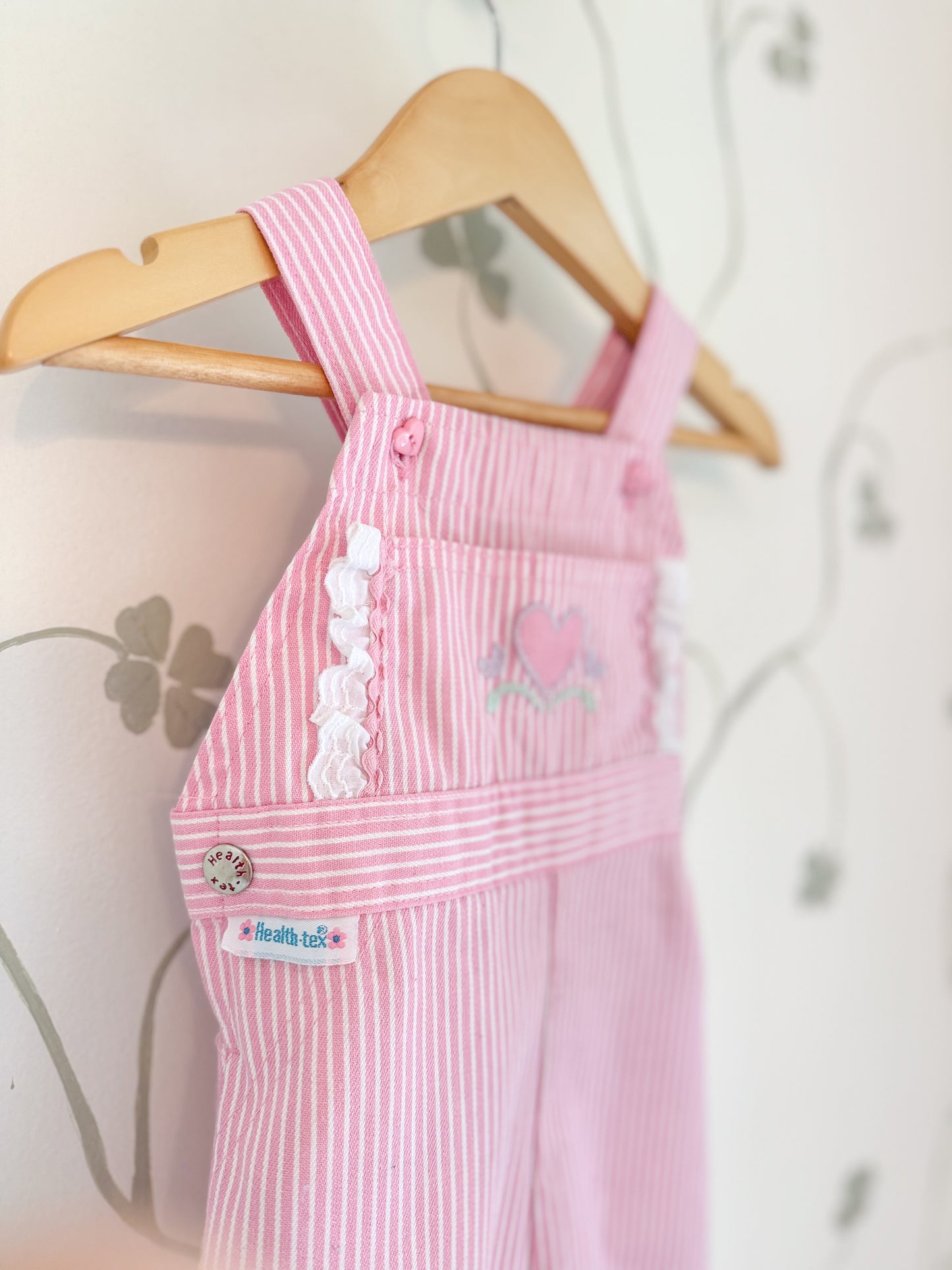 Vintage Healthtex Railroad & Lace Overalls - 18 Months