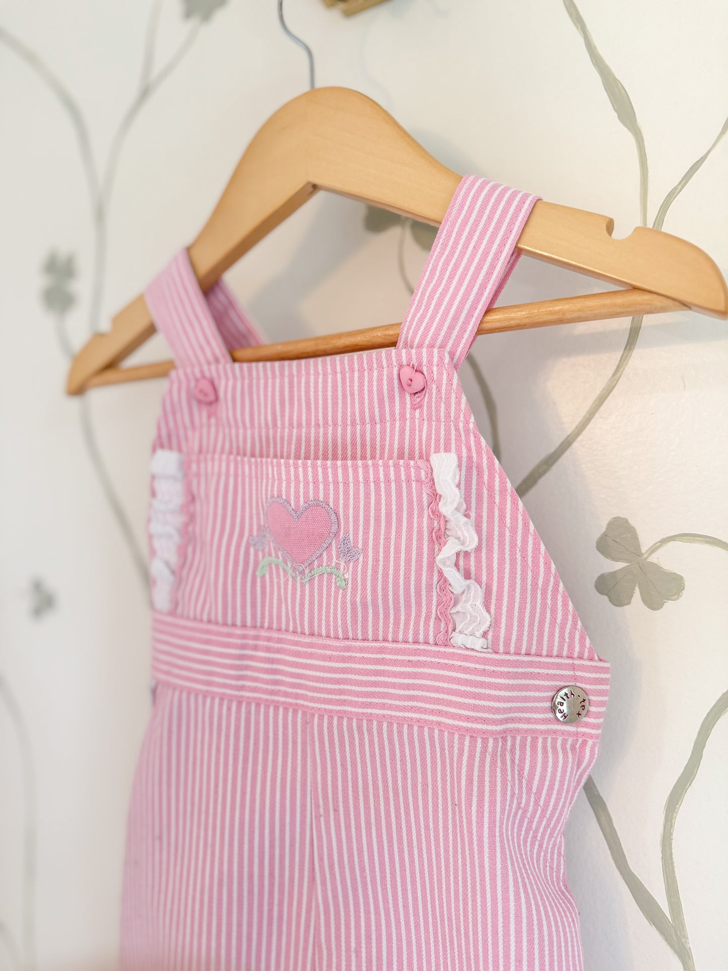 Vintage Healthtex Railroad & Lace Overalls - 18 Months