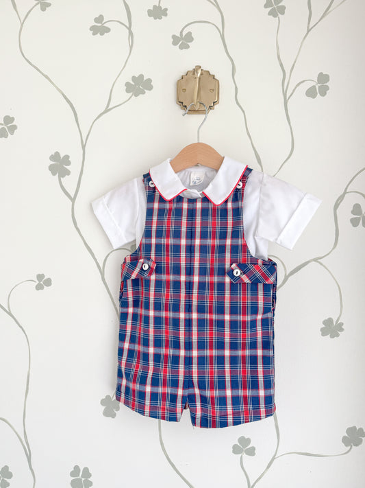 Vintage Thomas Plaid Red, White, & Blue Set - Size 18-24 Months