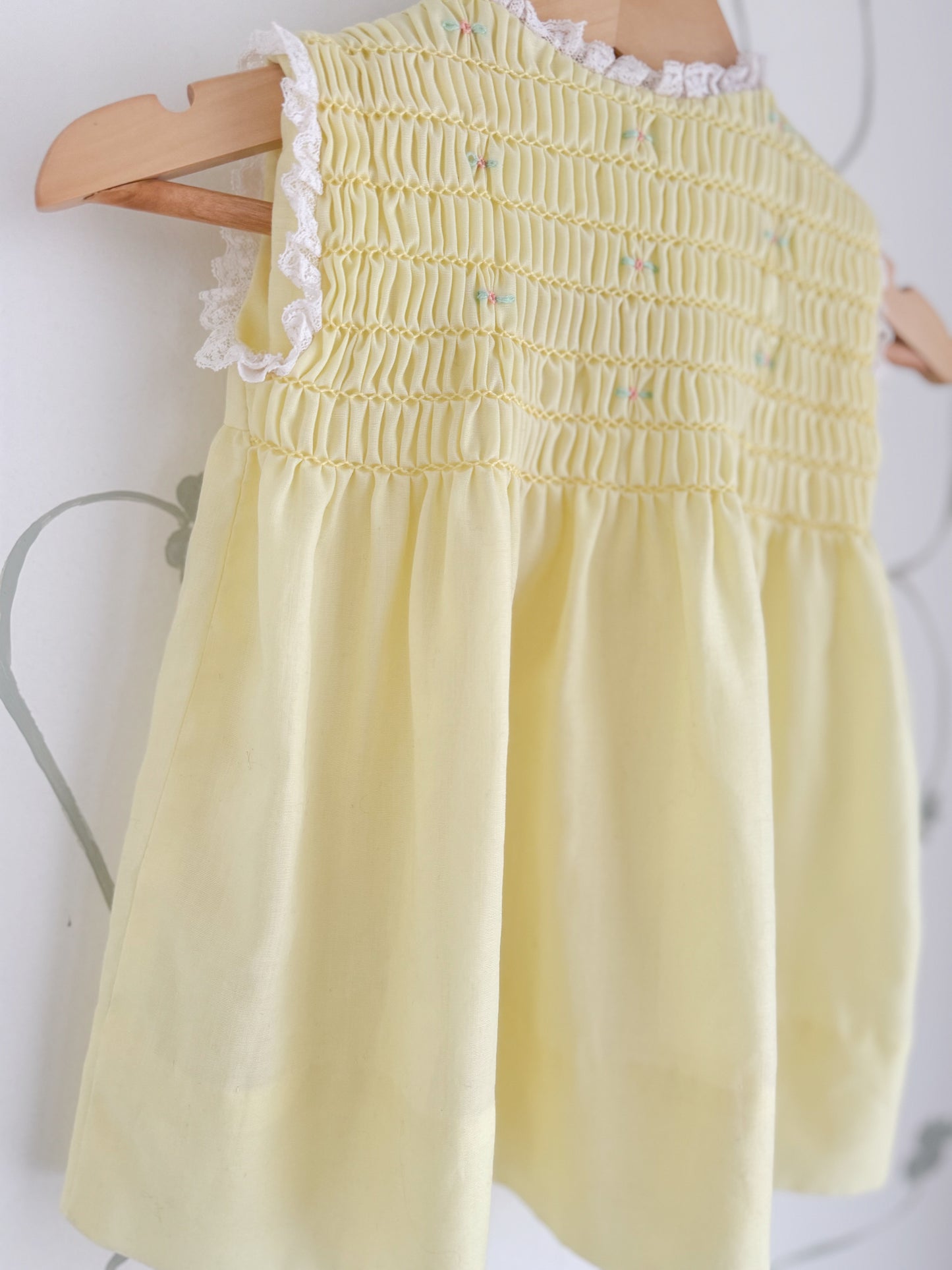 Vintage Yellow Hand-Smocked Swing Top/Dress - 1-2 Years