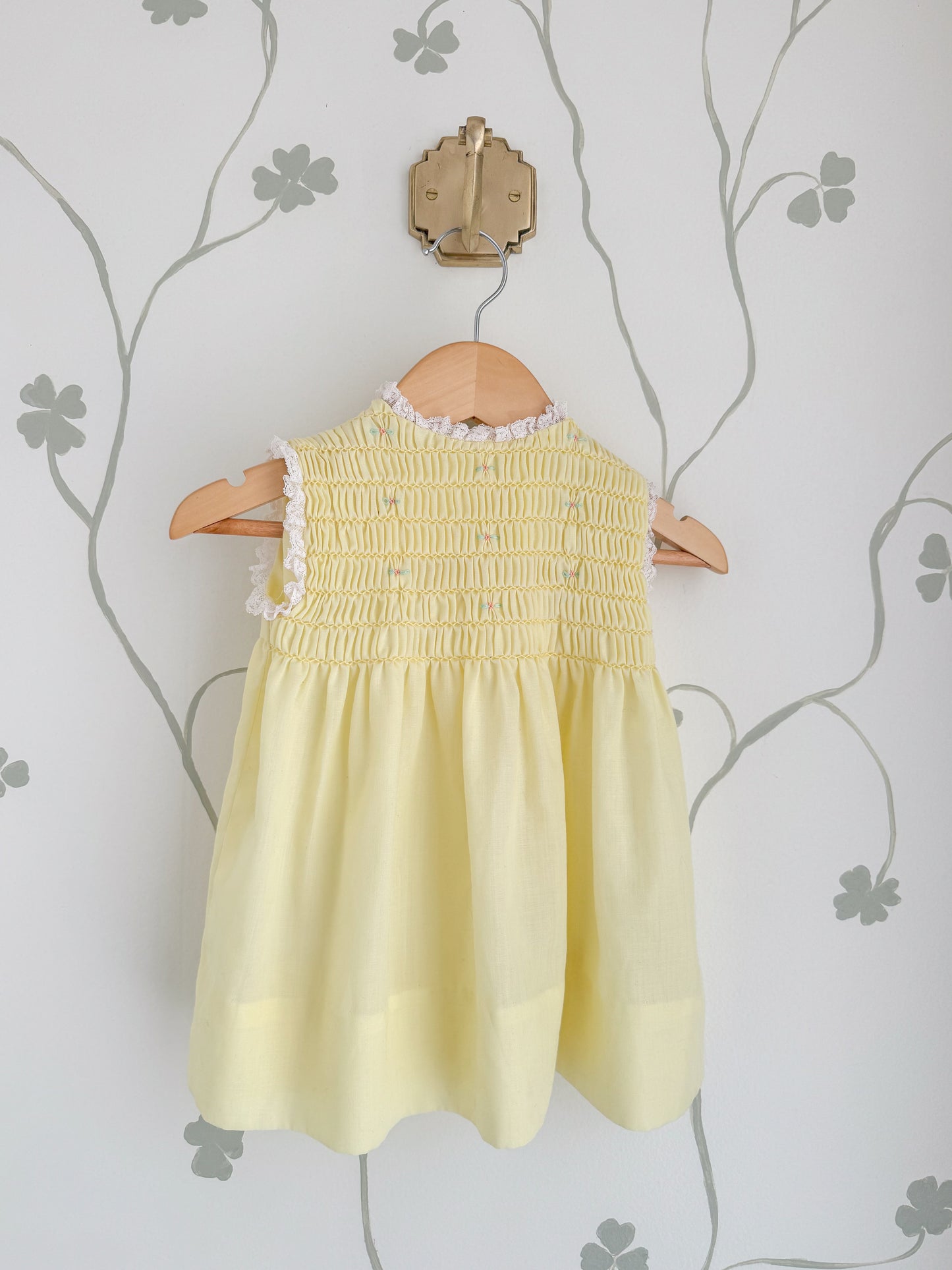 Vintage Yellow Hand-Smocked Swing Top/Dress - 1-2 Years