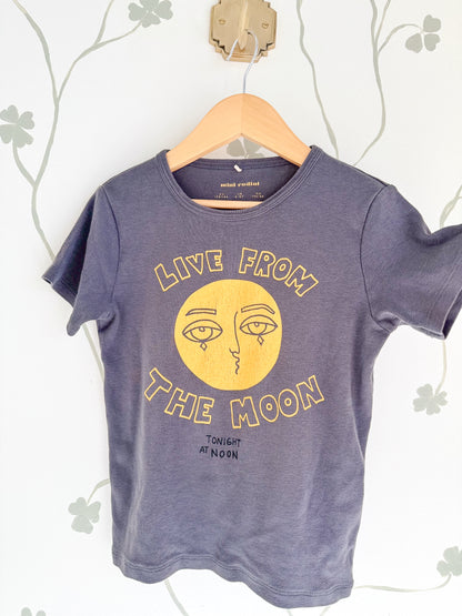 Mini Rodini Charcoal Moon Tee - 7/9 Years