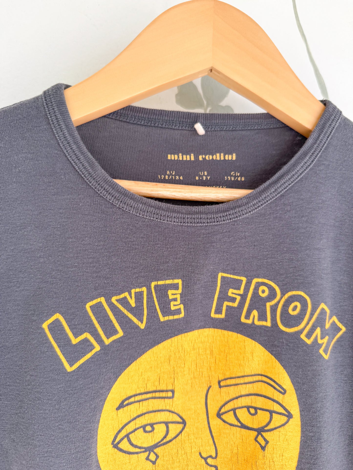 Mini Rodini Charcoal Moon Tee - 7/9 Years